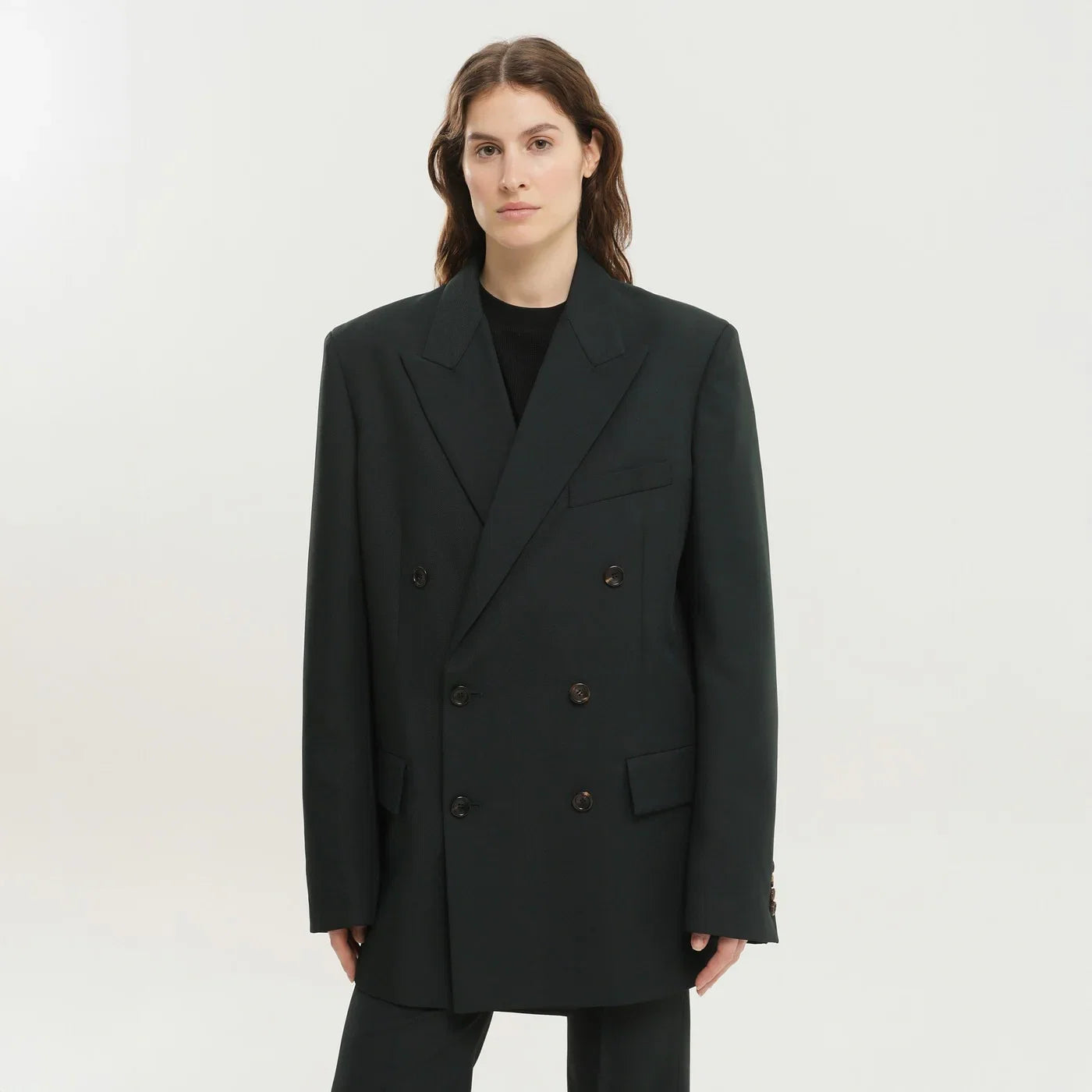 1989 STUDIO Dark green double-breasted blazer