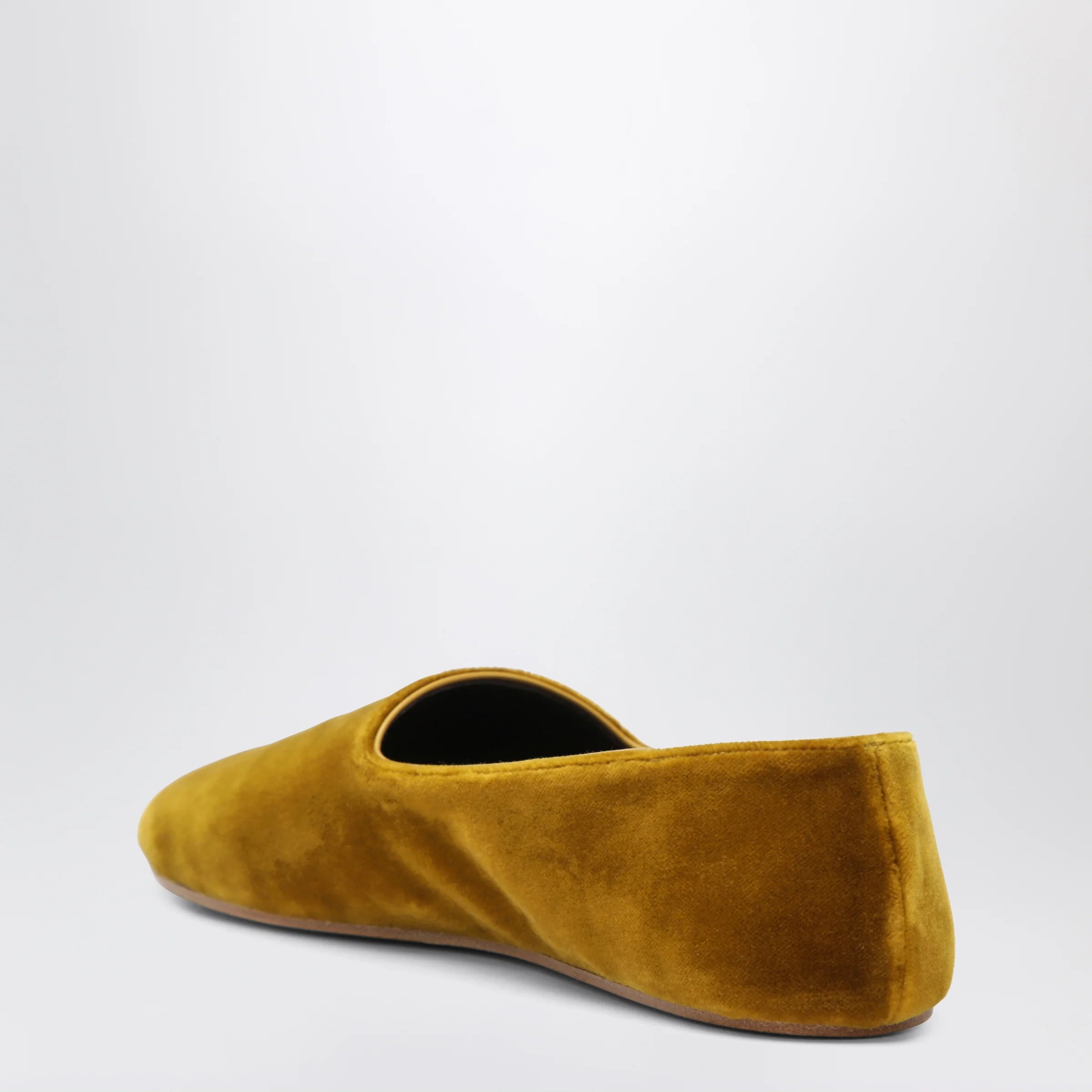The Row Ponti velvet slip-on slippers in mustard