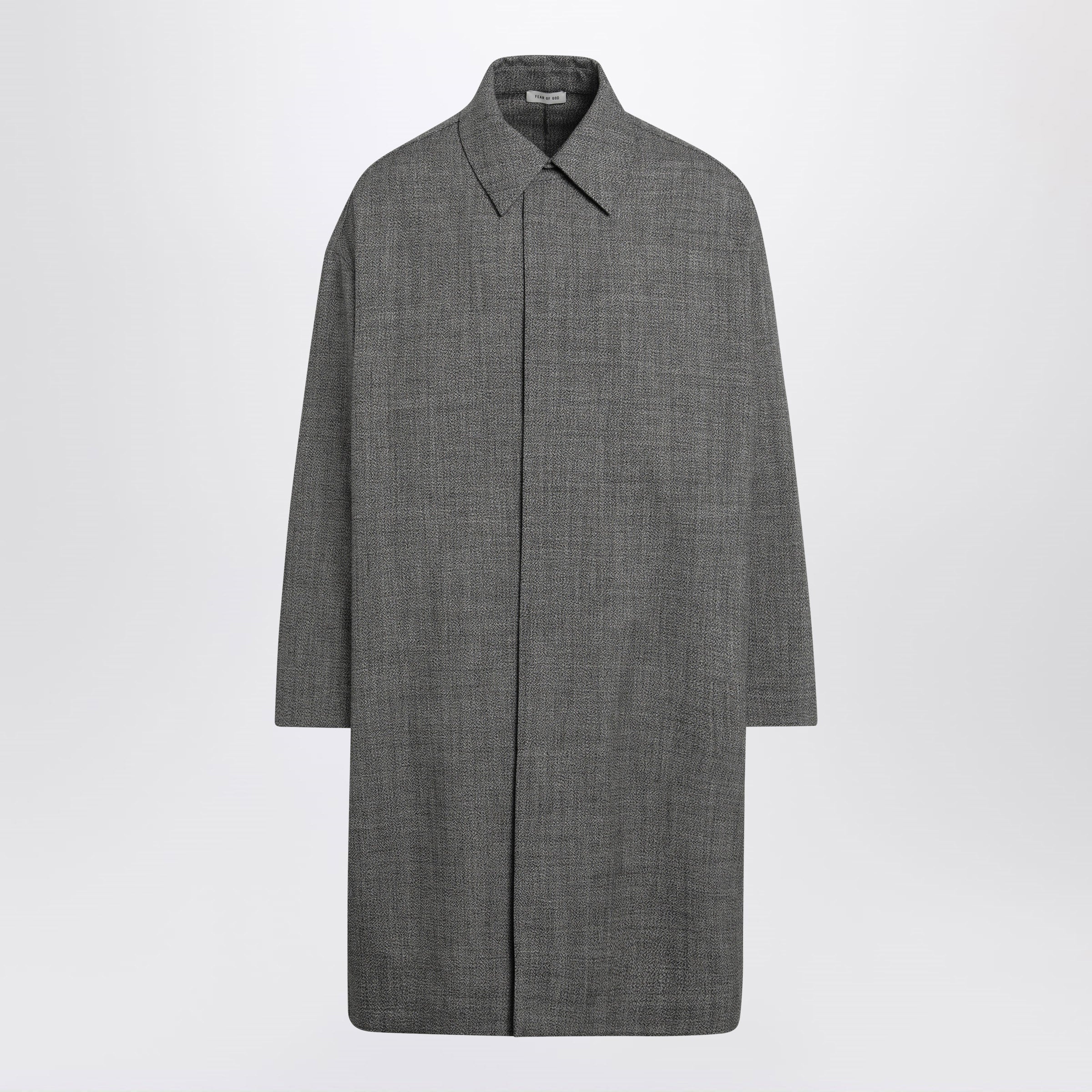 Fear of God Relaxed trench coat in mouliné wool