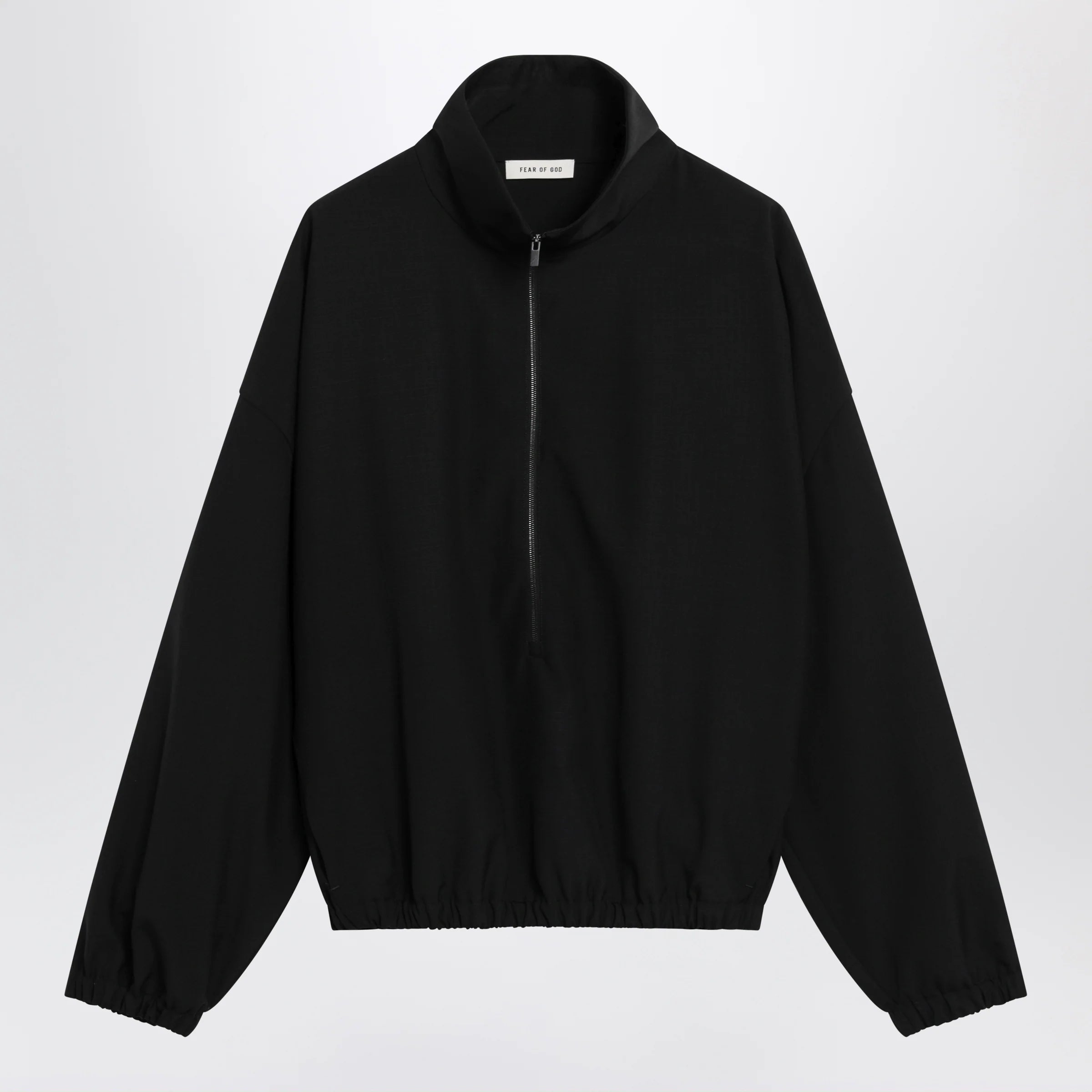 Fear of God Black ripstop wool jacket with black half zip