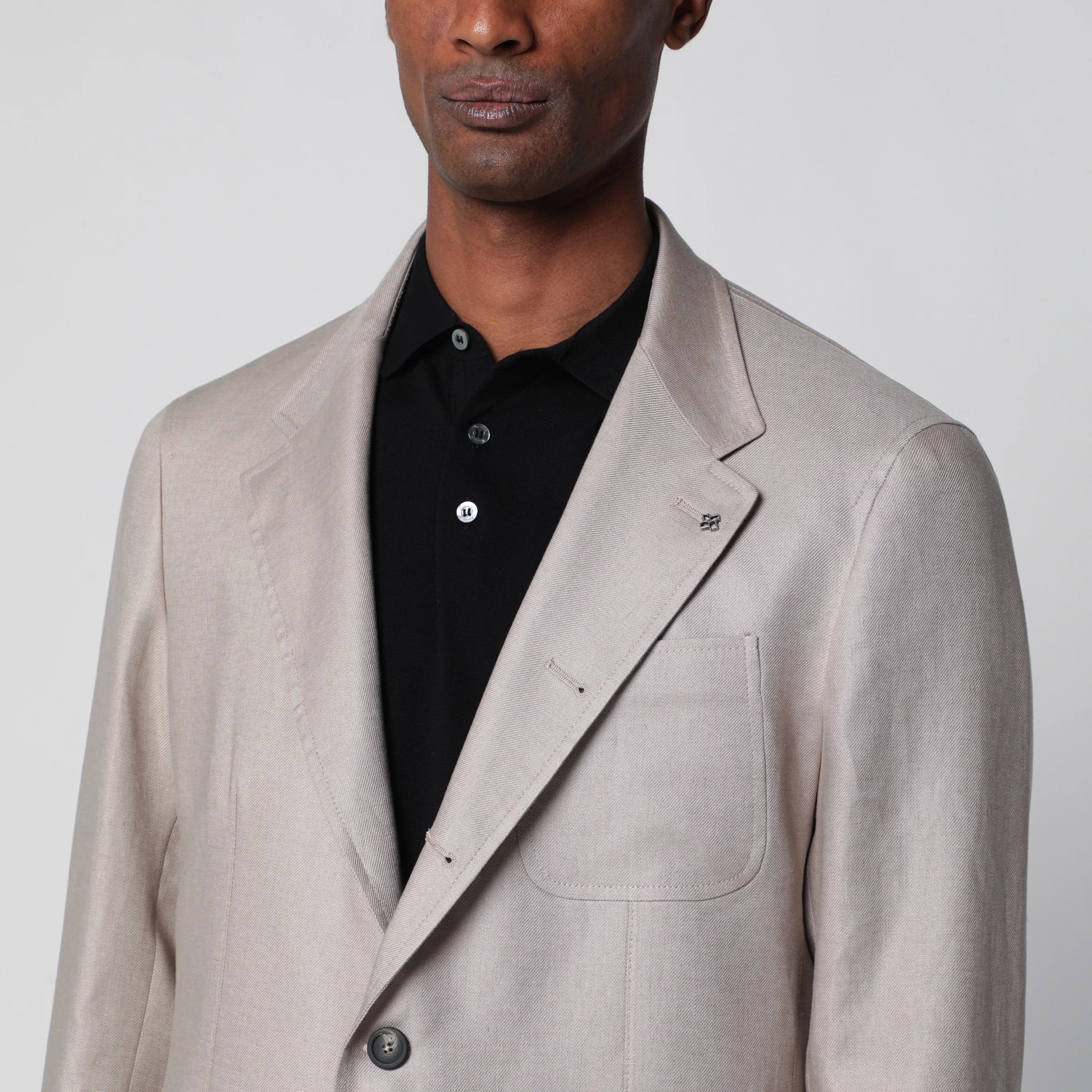 Tagliatore Single-breasted blazer in beige linen