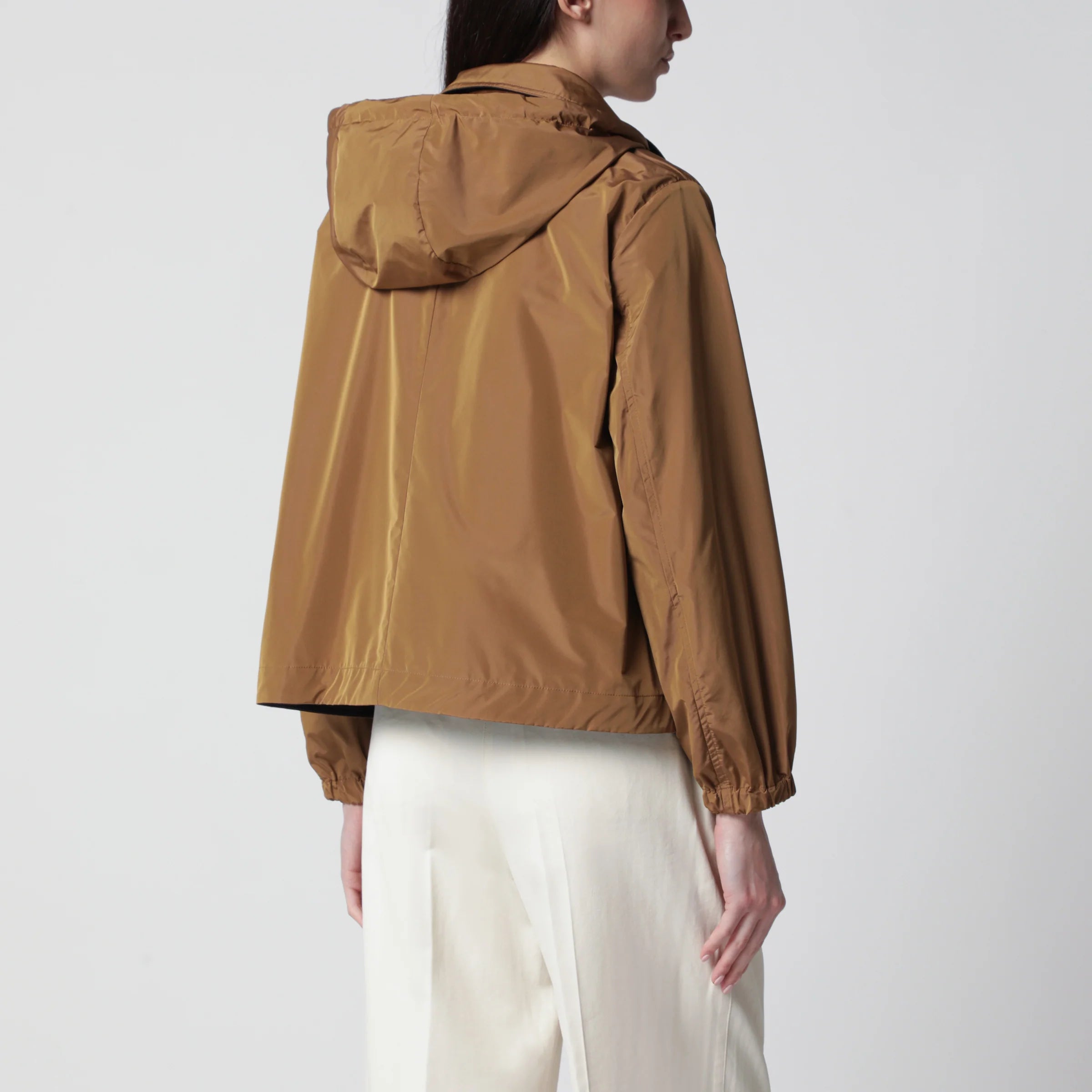 HERNO Reversible Jacket Blue/Caramel in Cotton Gabardine