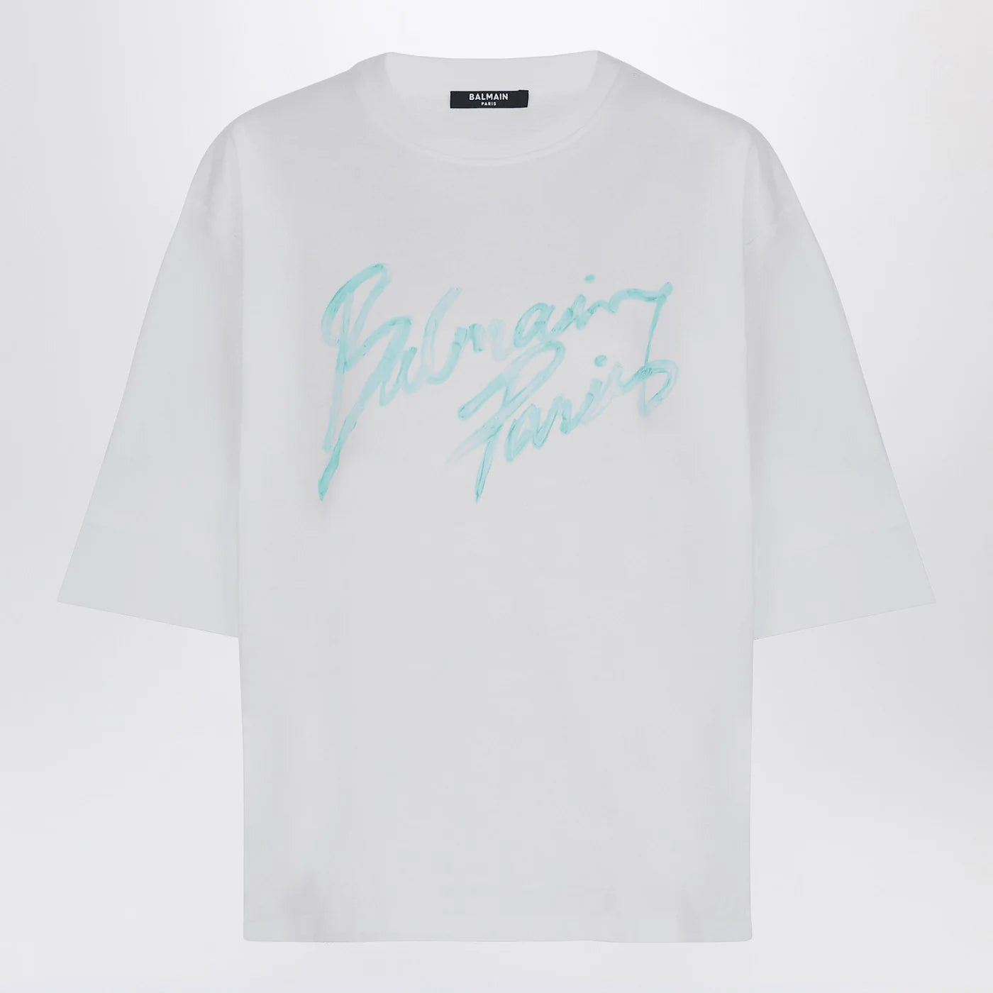 Balmain Oversized white T-shirt with logo print