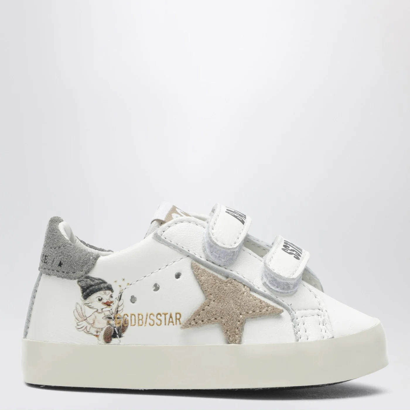 Golden Goose White/beige Old School baby trainers with duck motif