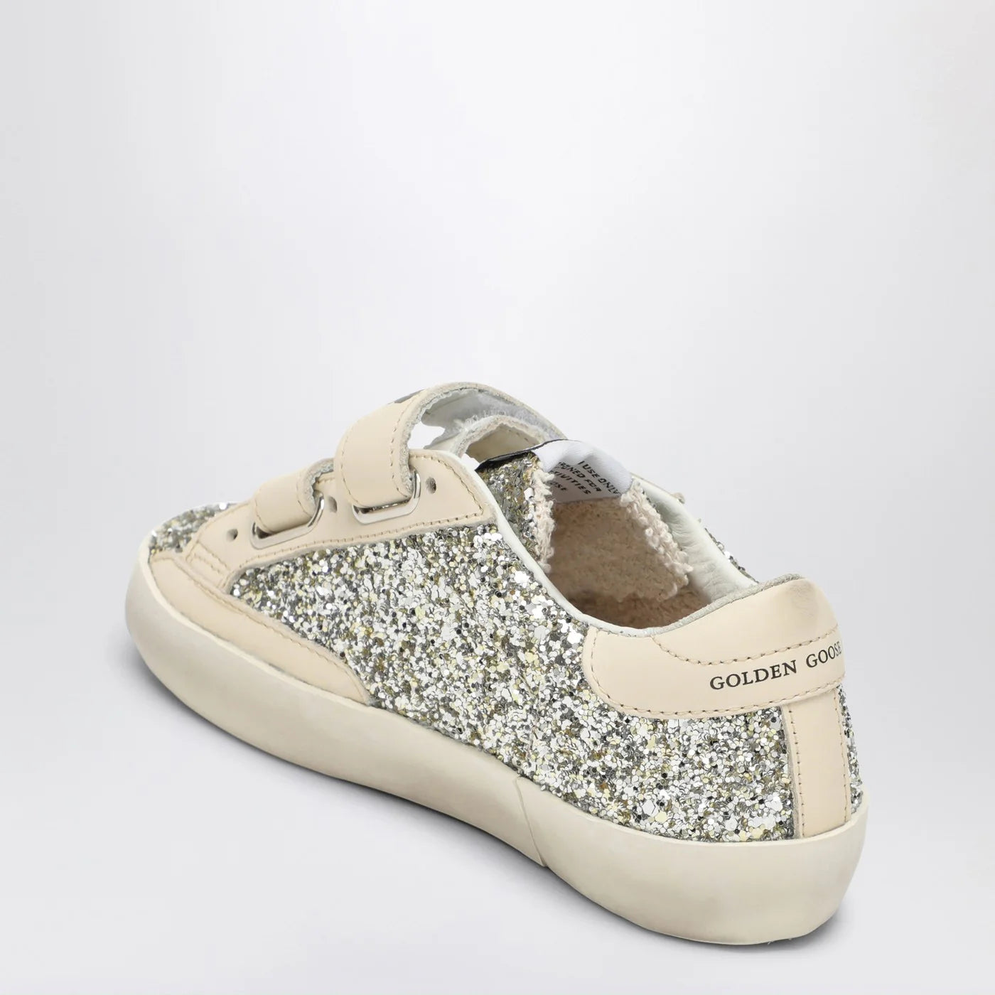 Golden Goose Old School Sneakers in platinum/cream glitter