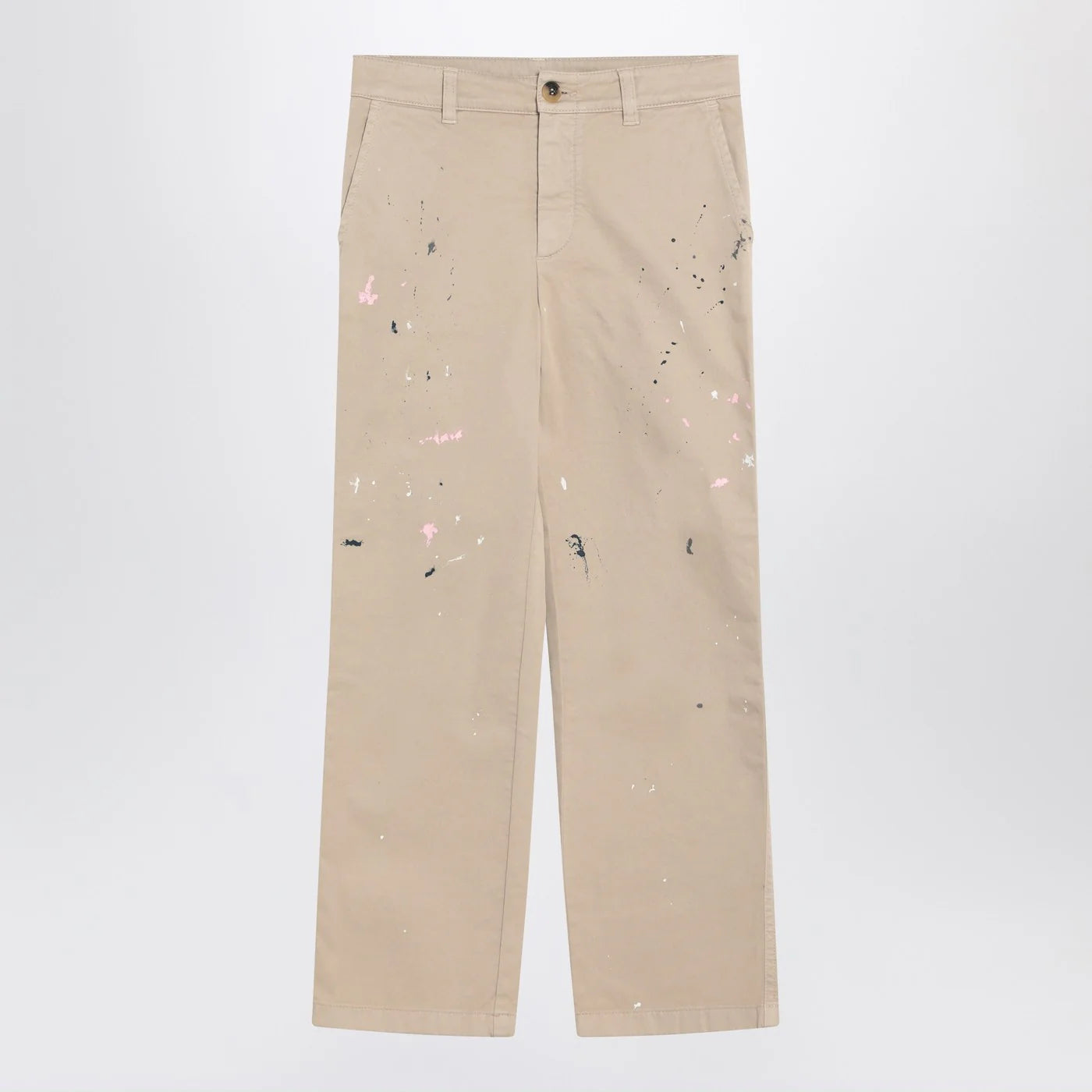 Golden Goose Beige trousers with splatter details