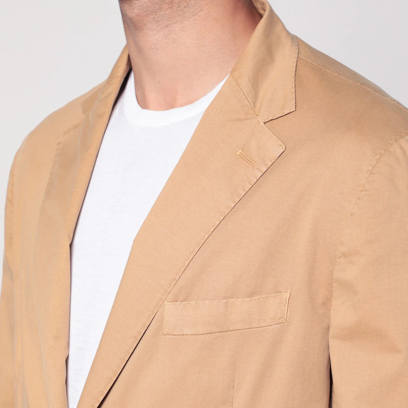 Santaniello Walnut-coloured single-breasted jacket in cotton