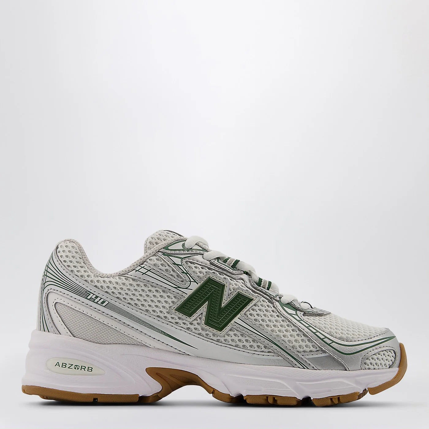 New Balance Sneaker 740 Bungee Silver Metalic/ Dark Alpine Green