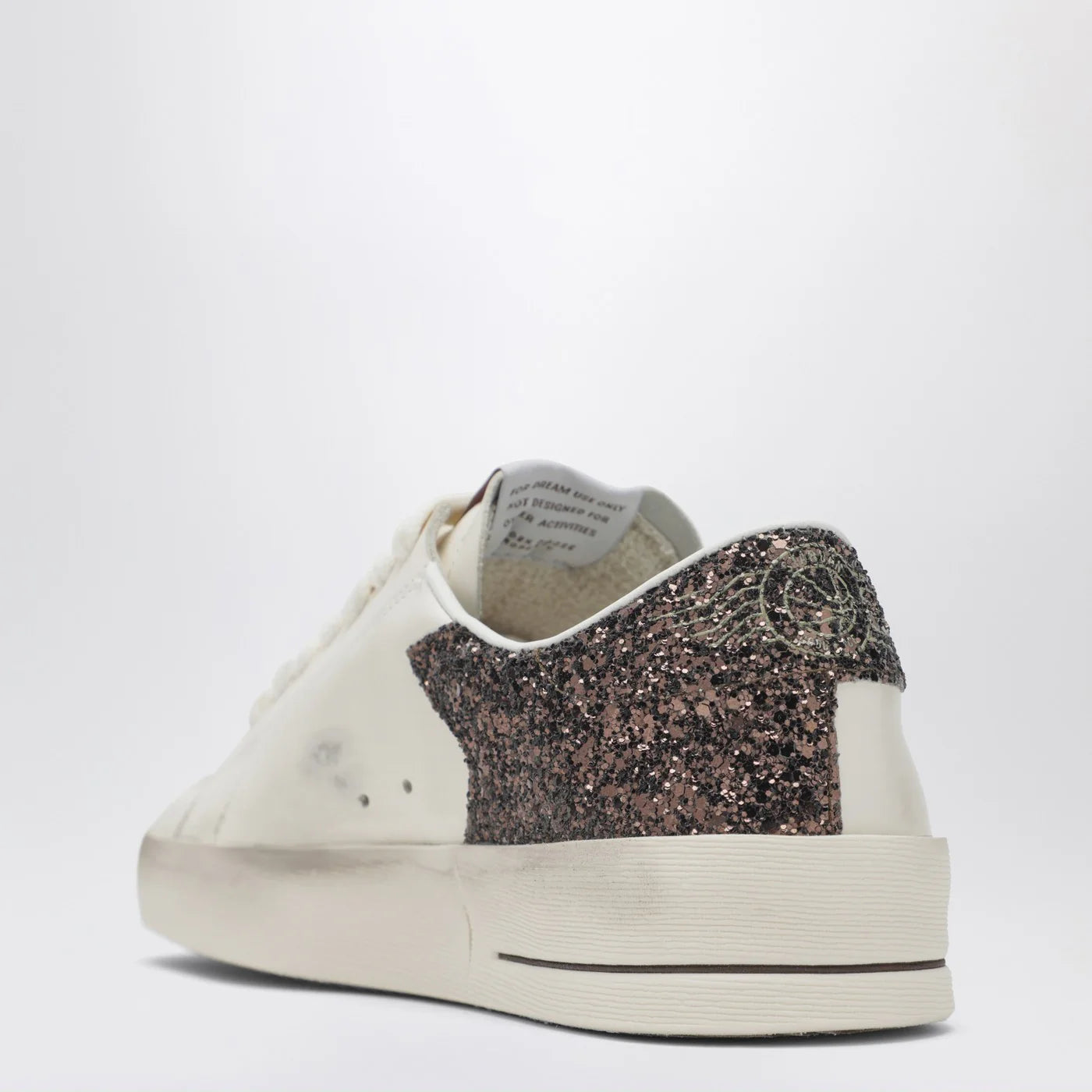 Golden Goose Stardan Sneakers in white leather and brown glitter