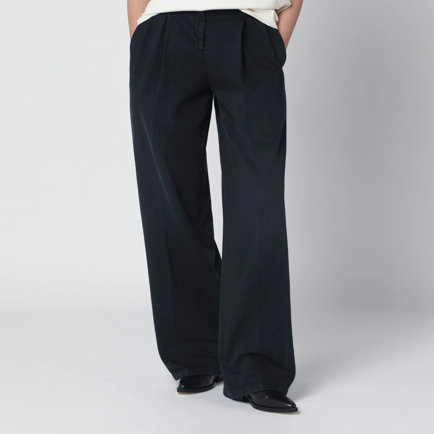 Golden Goose Black wide-leg cotton trousers