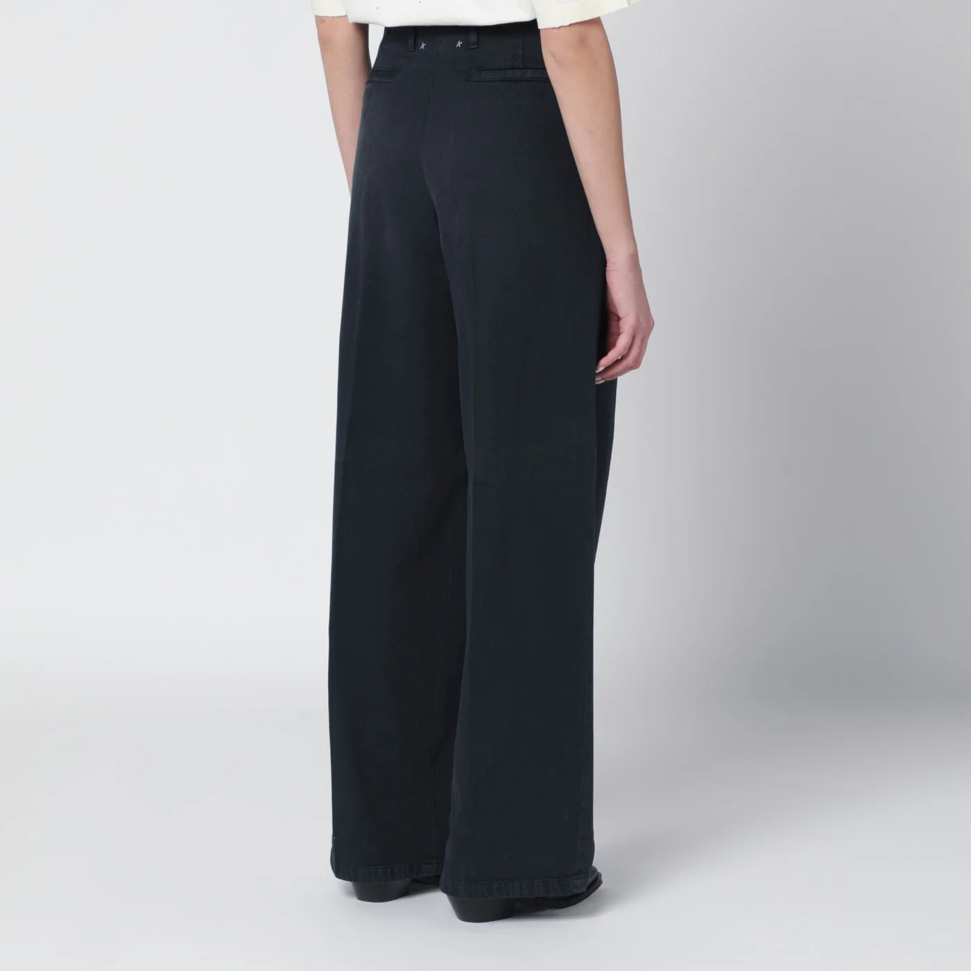 Golden Goose Black wide-leg cotton trousers