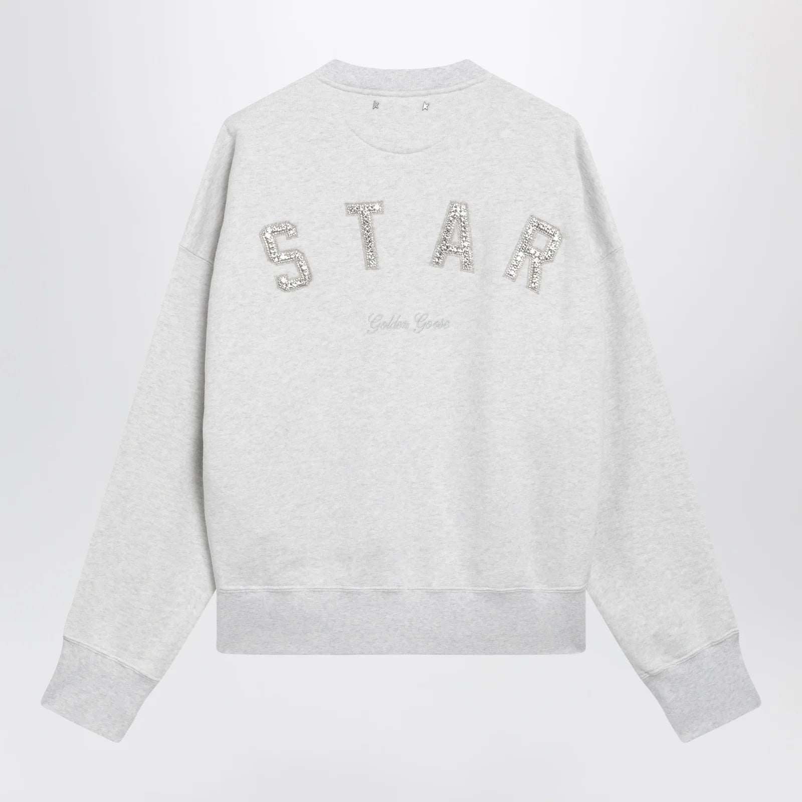Golden Goose Women's Star cropped oversized cotton hoodie in grey