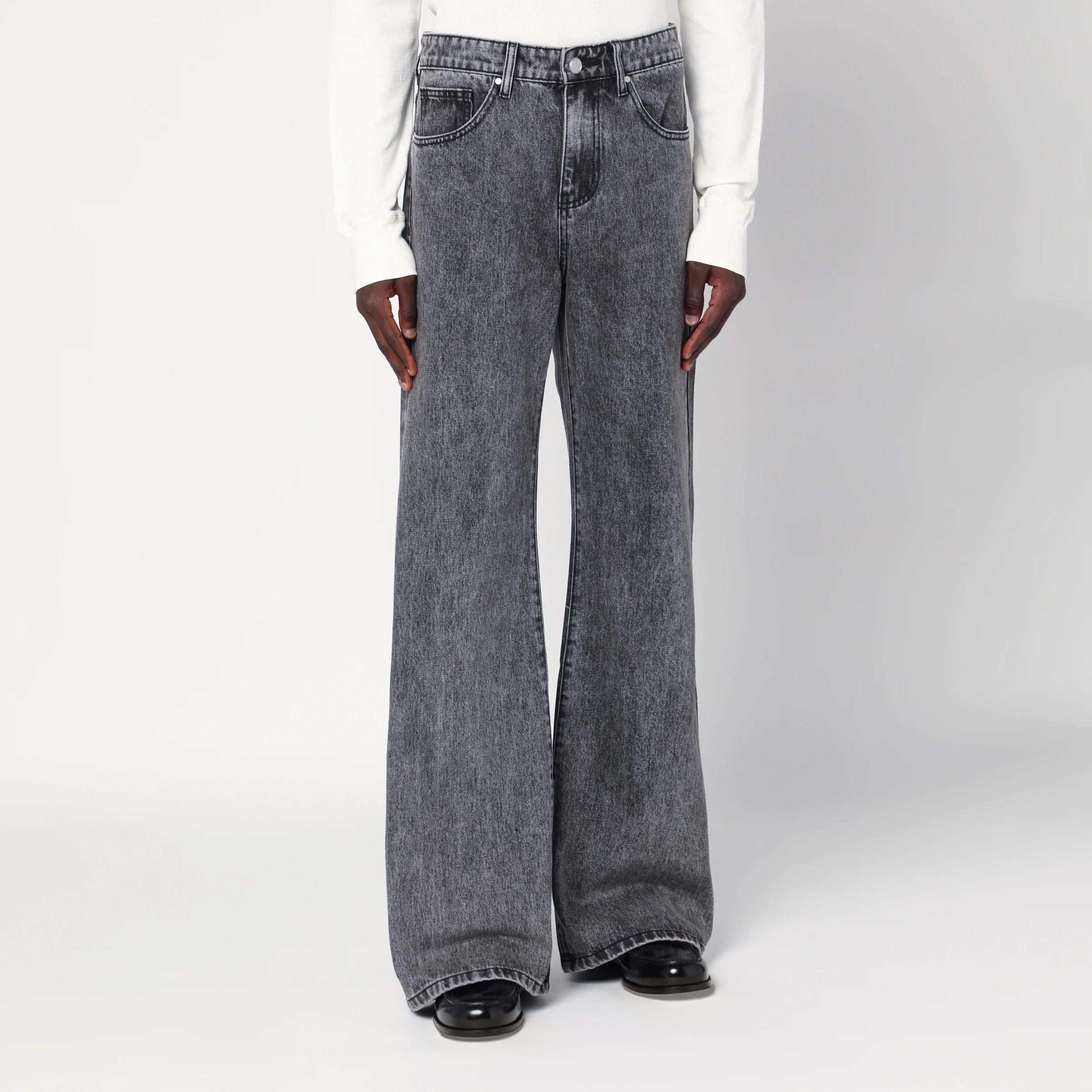Basketcase Gallery Wide-leg jeans in Vintage Black denim