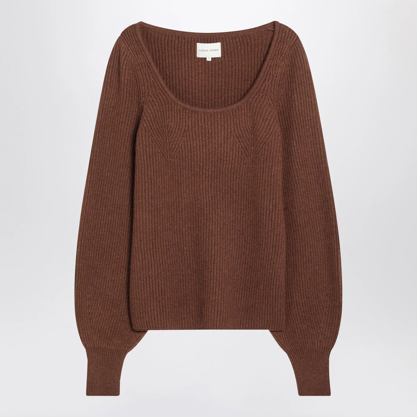 LouLou De Saison Brown ribbed cashmere jumper
