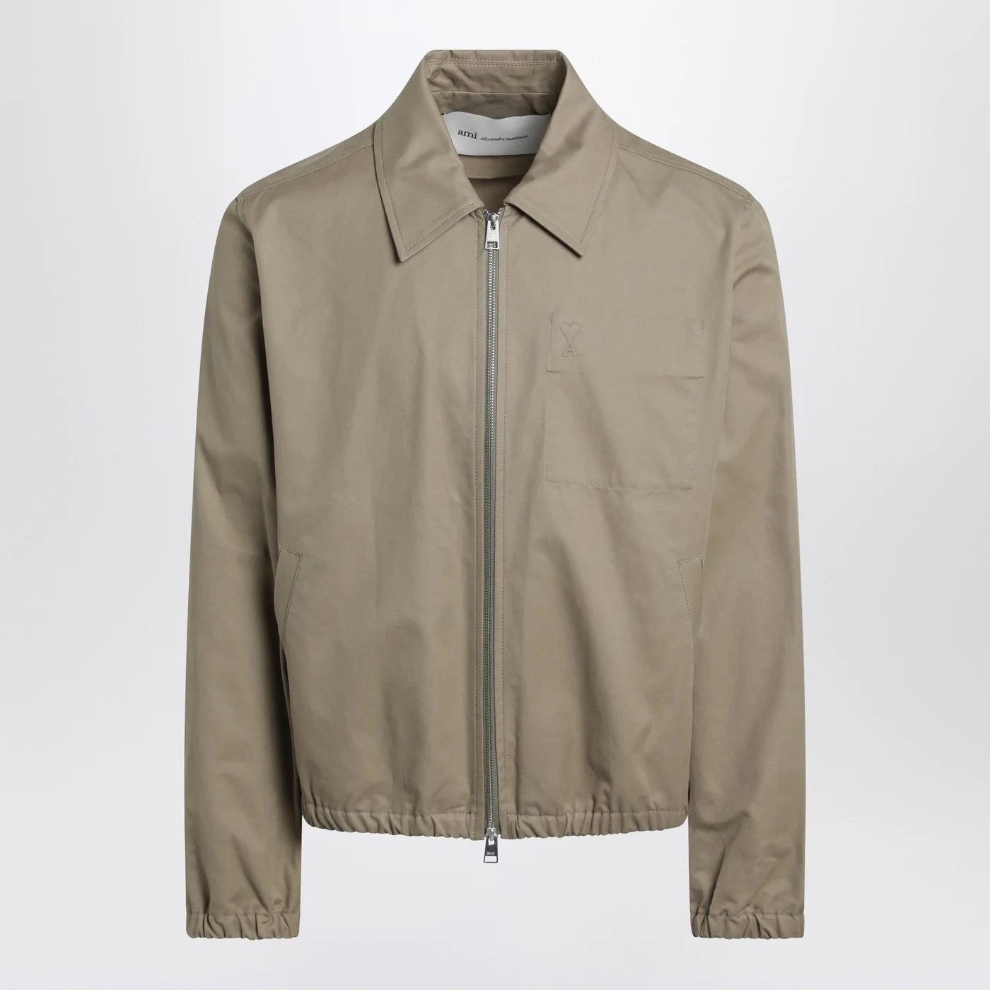 Ami Paris Beige Ami De Coeur zip-up jacket