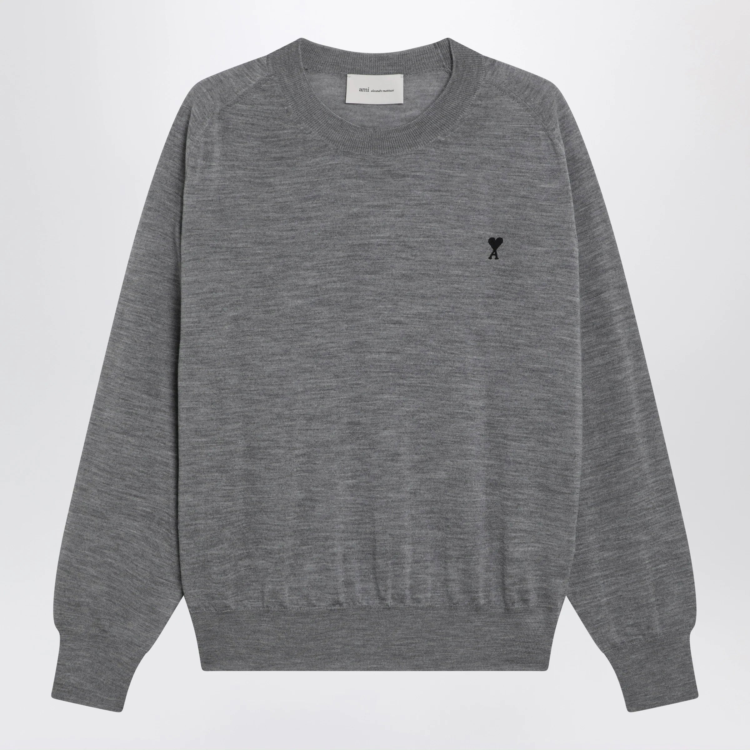 Ami Paris Grey wool Ami de Coeur sweater