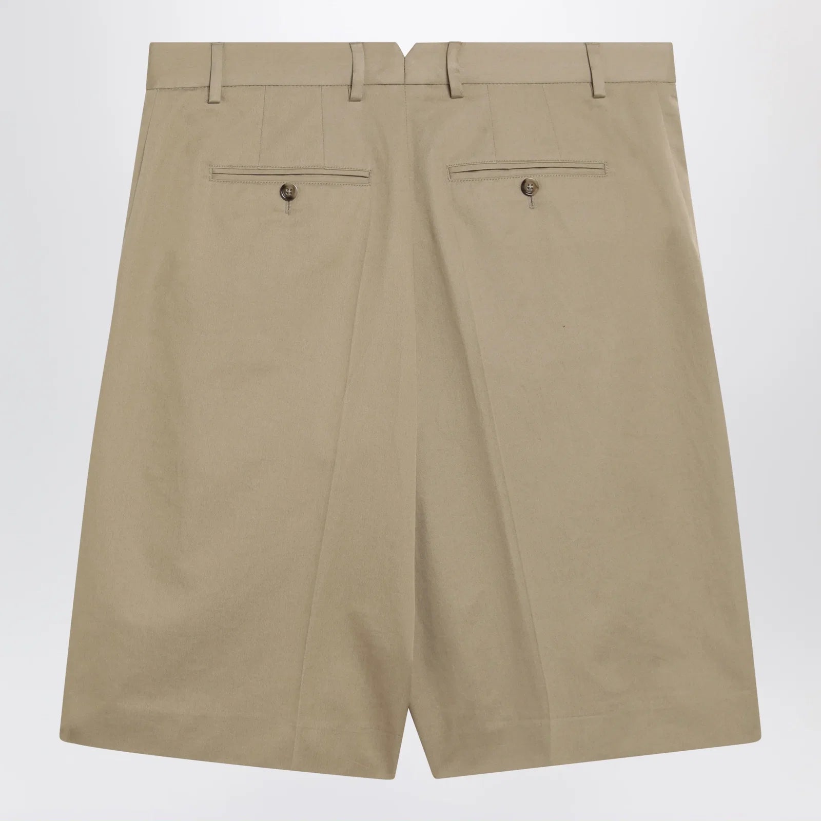 Ami Paris Beige pleated bermuda shorts in cotton