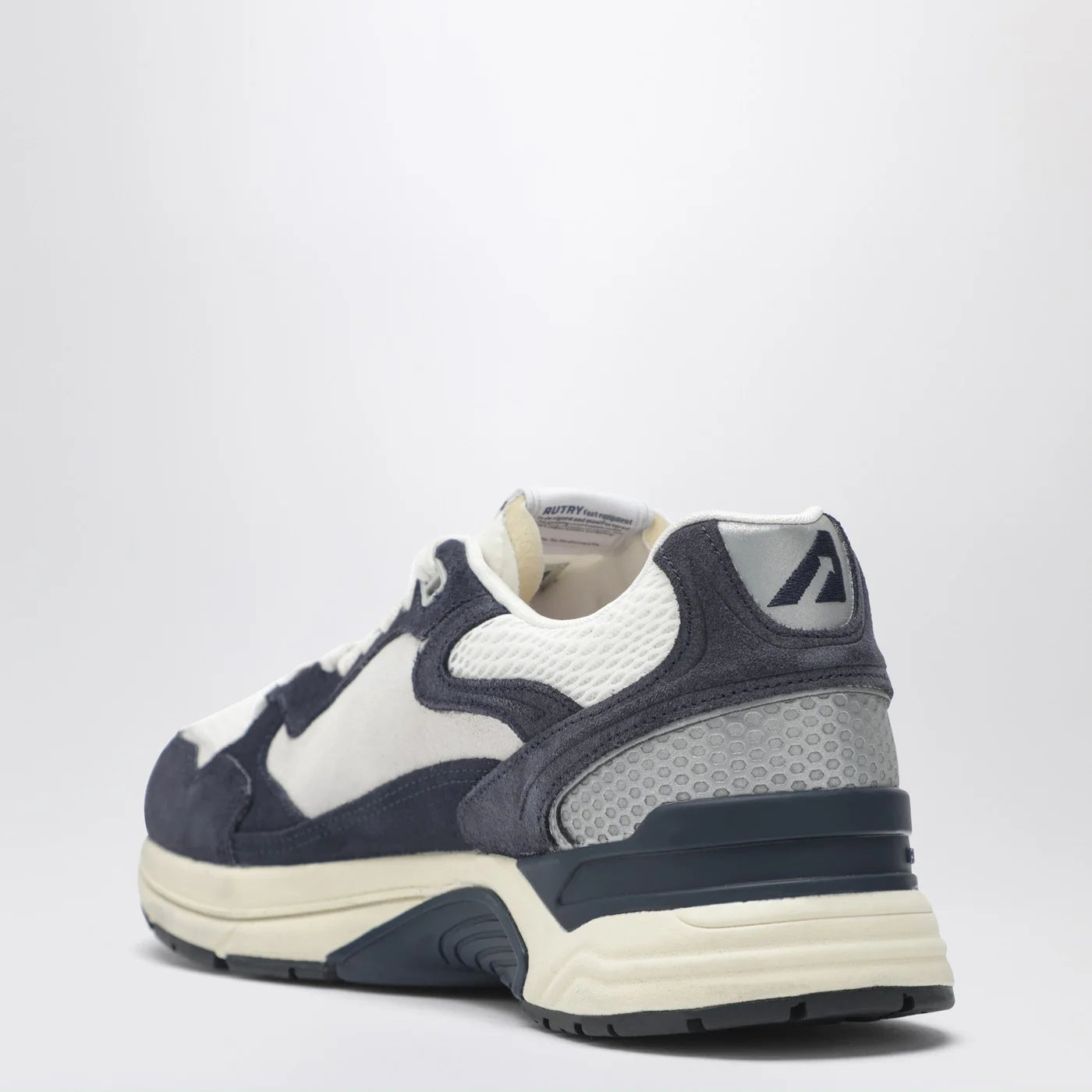 AUTRY Hyperway sneakers in blue and silver mesh and suede