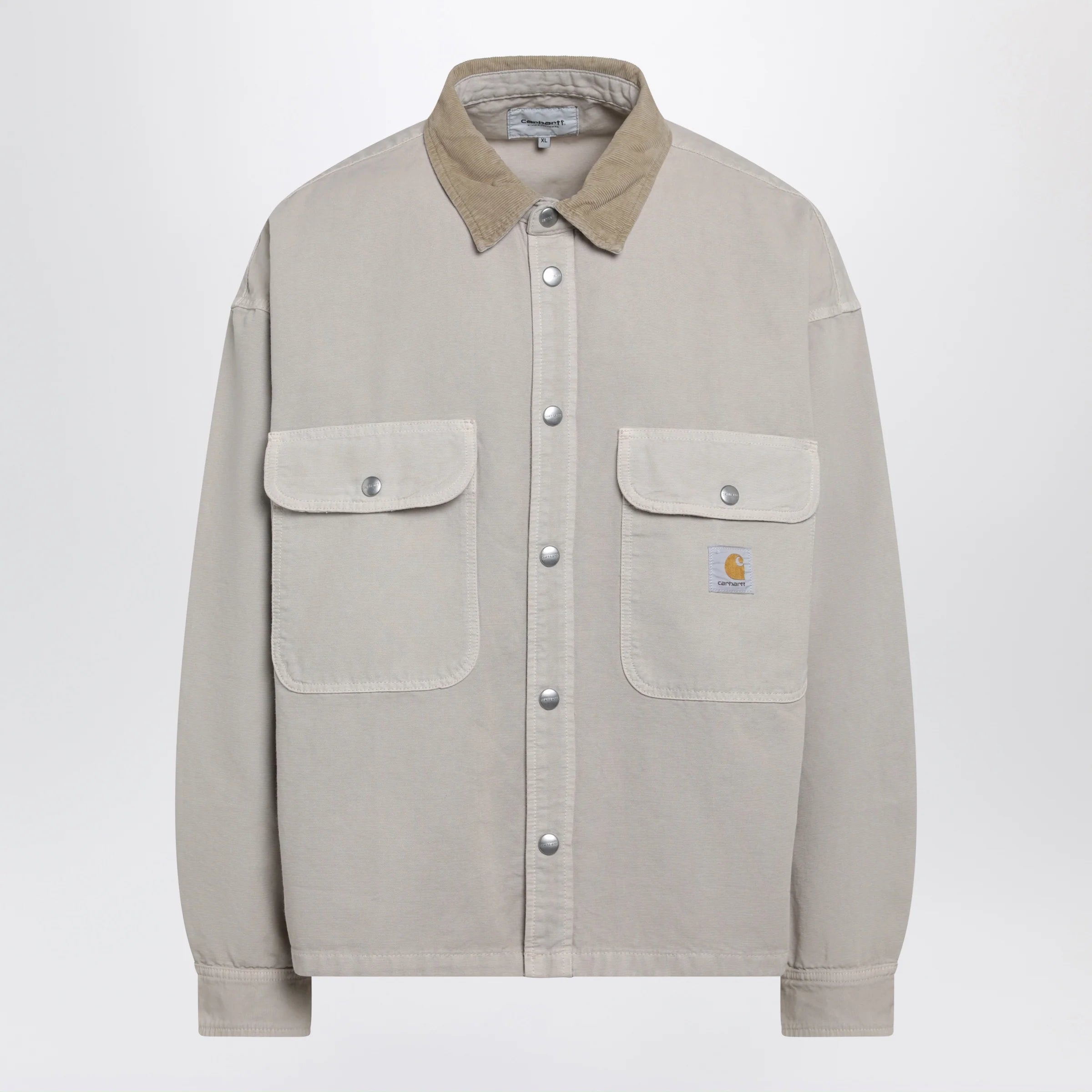Carhartt WIP Prescott shirt jacket in cotton canvas beige