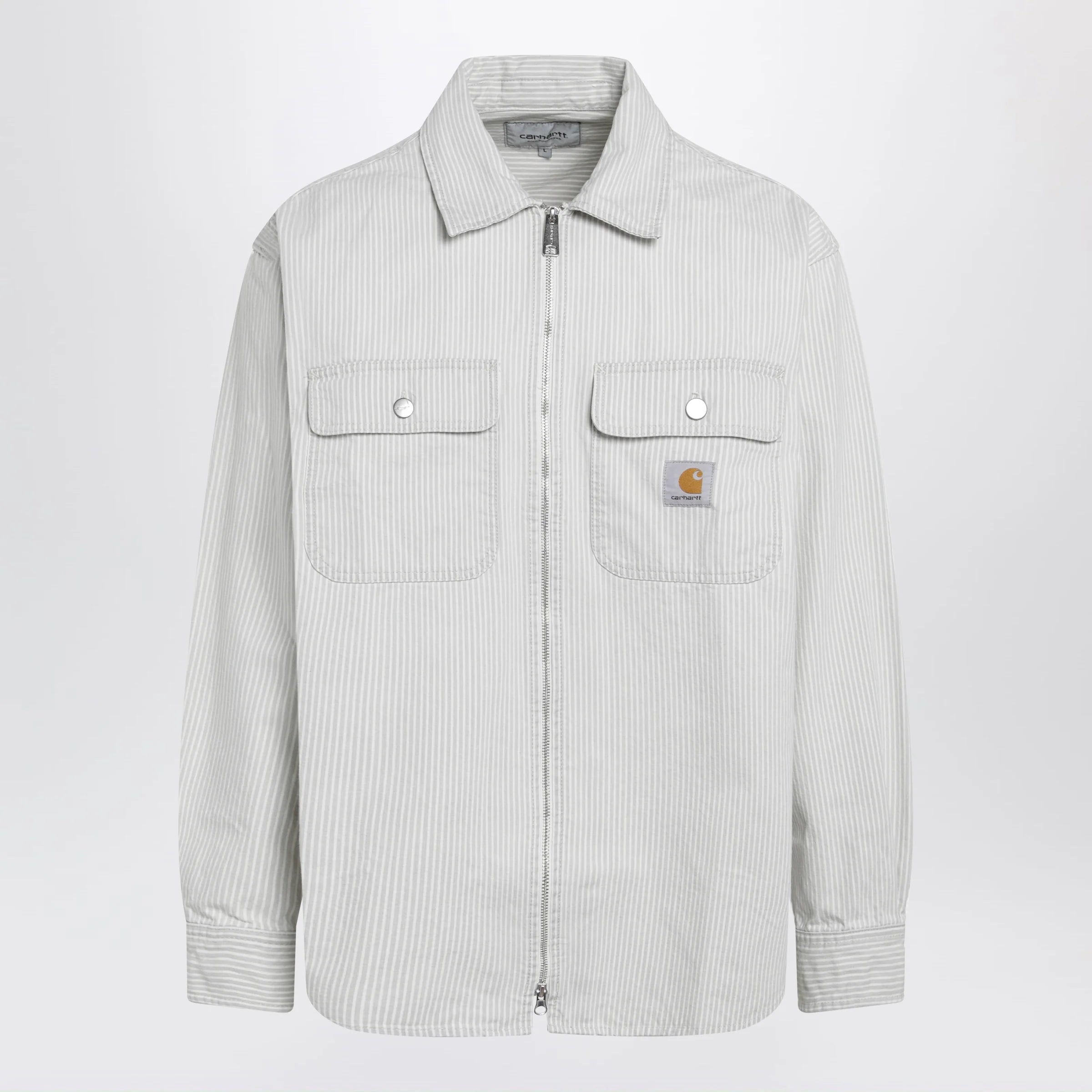 Carhartt WIP Mercer striped cotton shirt jacket in white