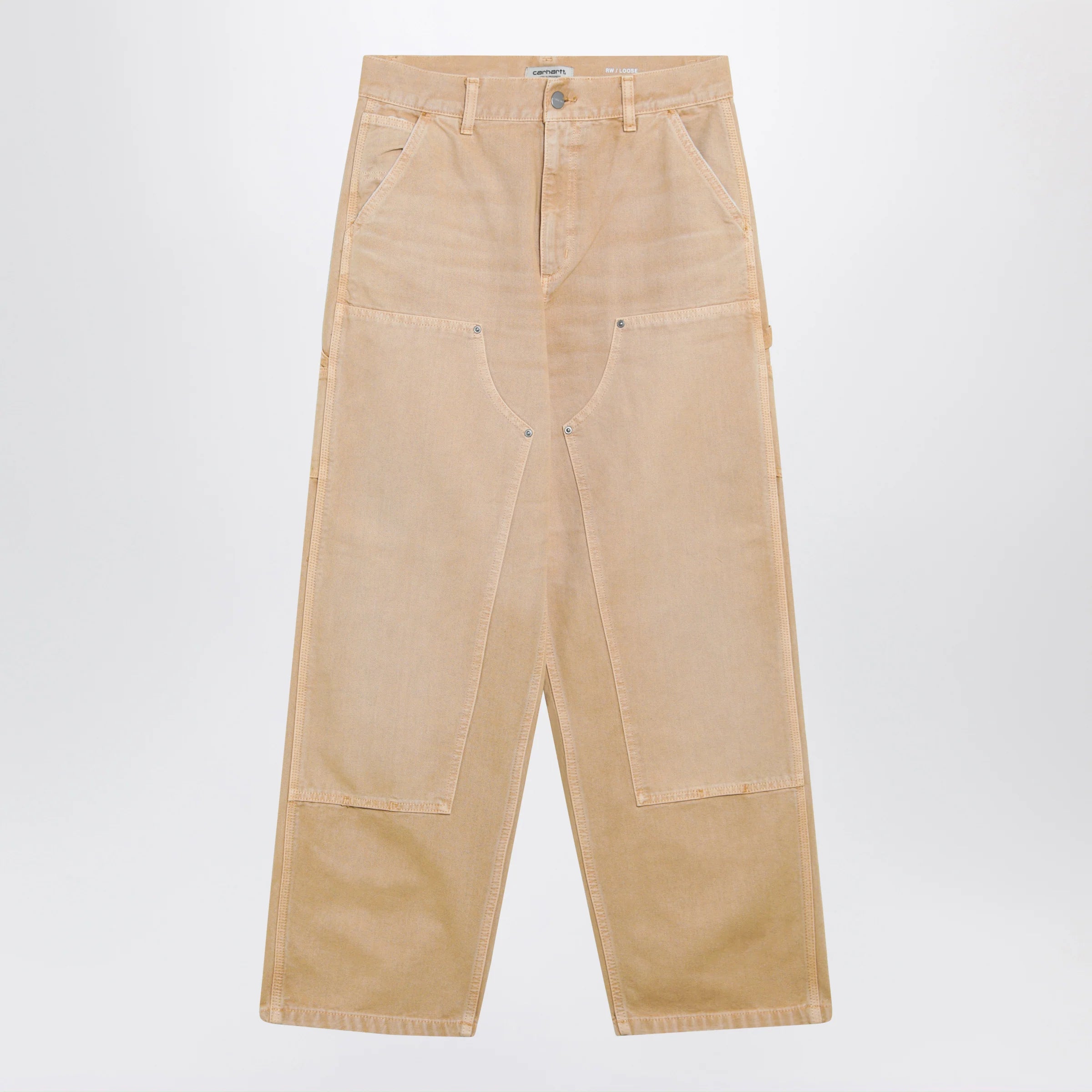 Carhartt WIP Women’s Brandon Double Knee wide-leg canvas pants in dusty brown