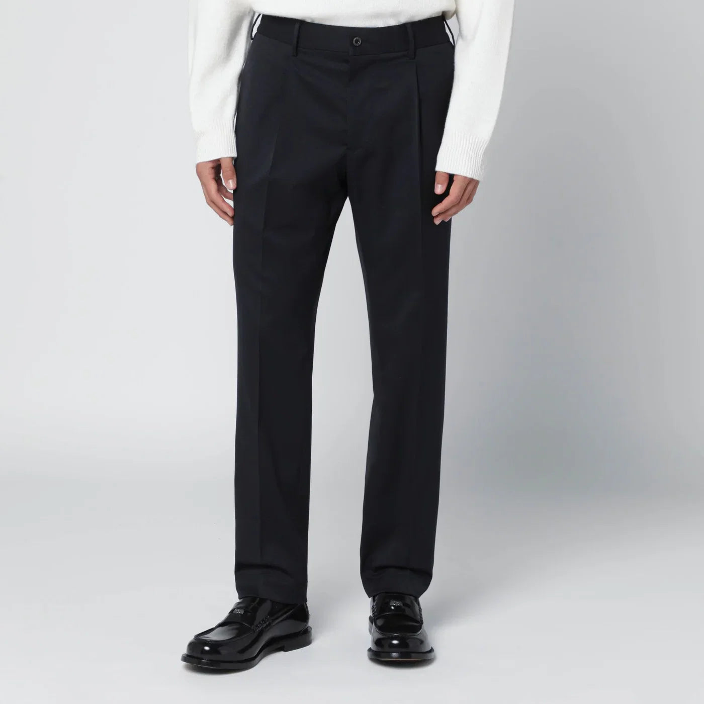 Santaniello Blue wool blend trousers