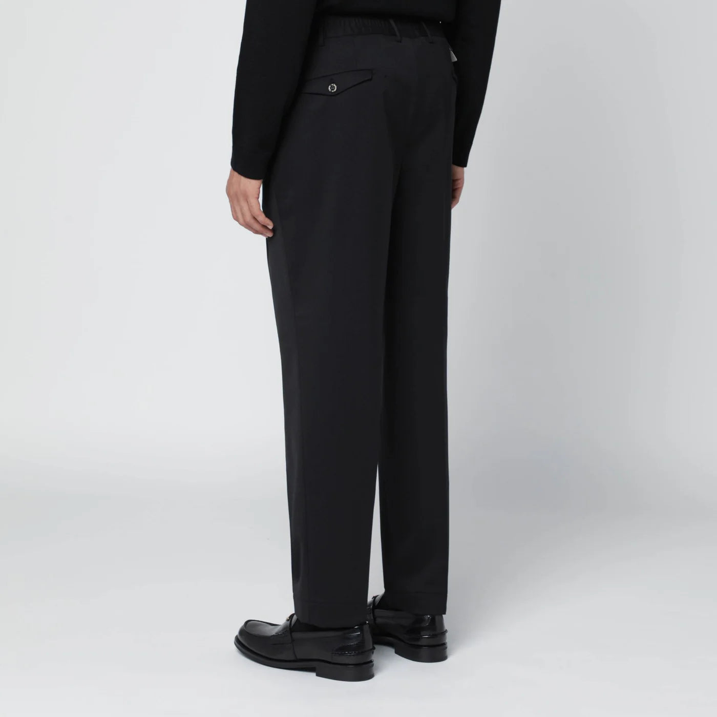 Santaniello Black wool blend trousers