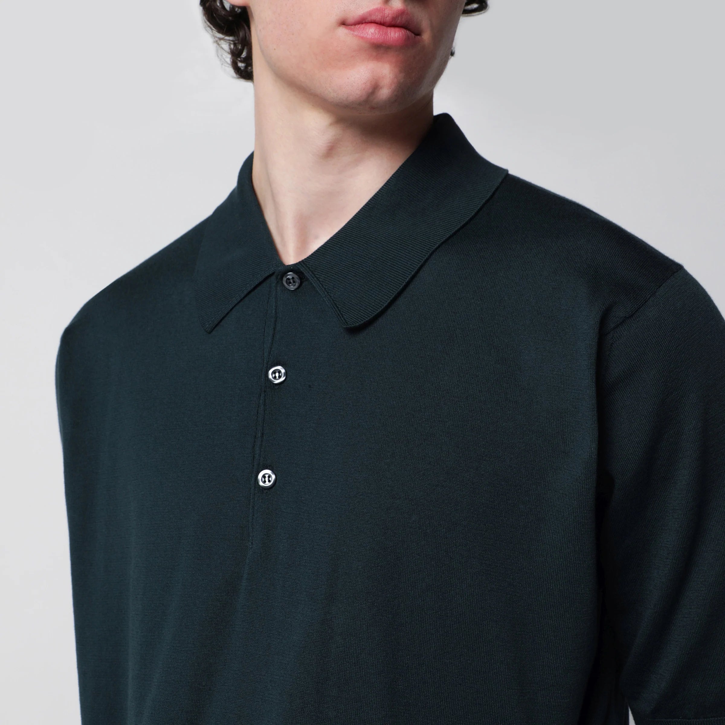JOHN SMEDLEY Isis forest green cotton polo shirt