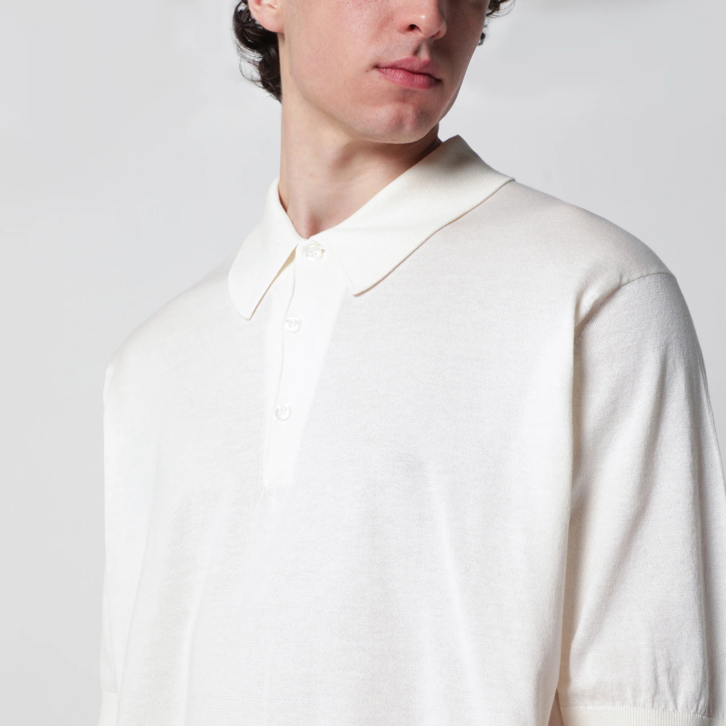 JOHN SMEDLEY Isis white cotton polo shirt
