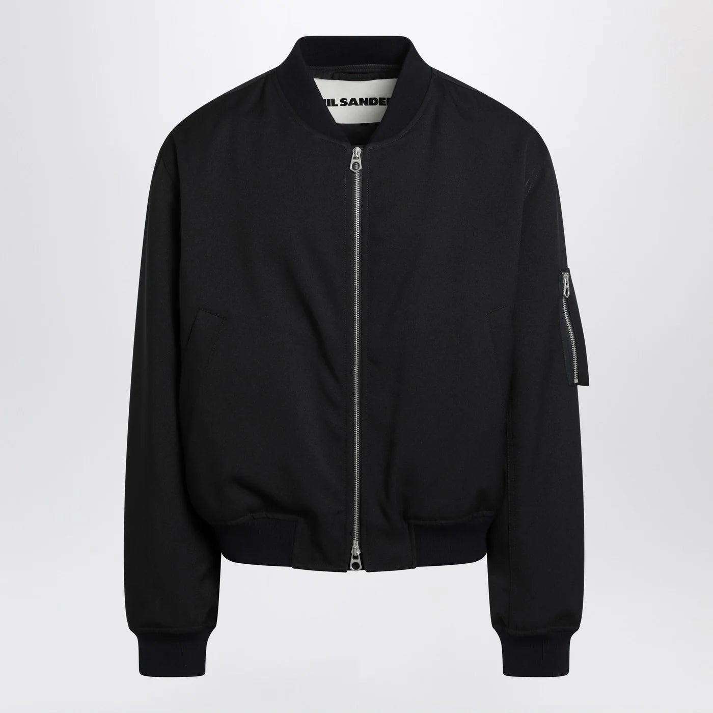 Jil Sander Dark blue zipped bomber jacket