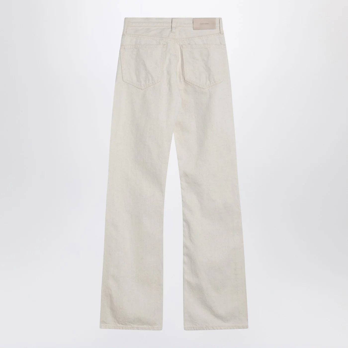 Calvin Klein Relaxed Flared beige jeans in linen blend