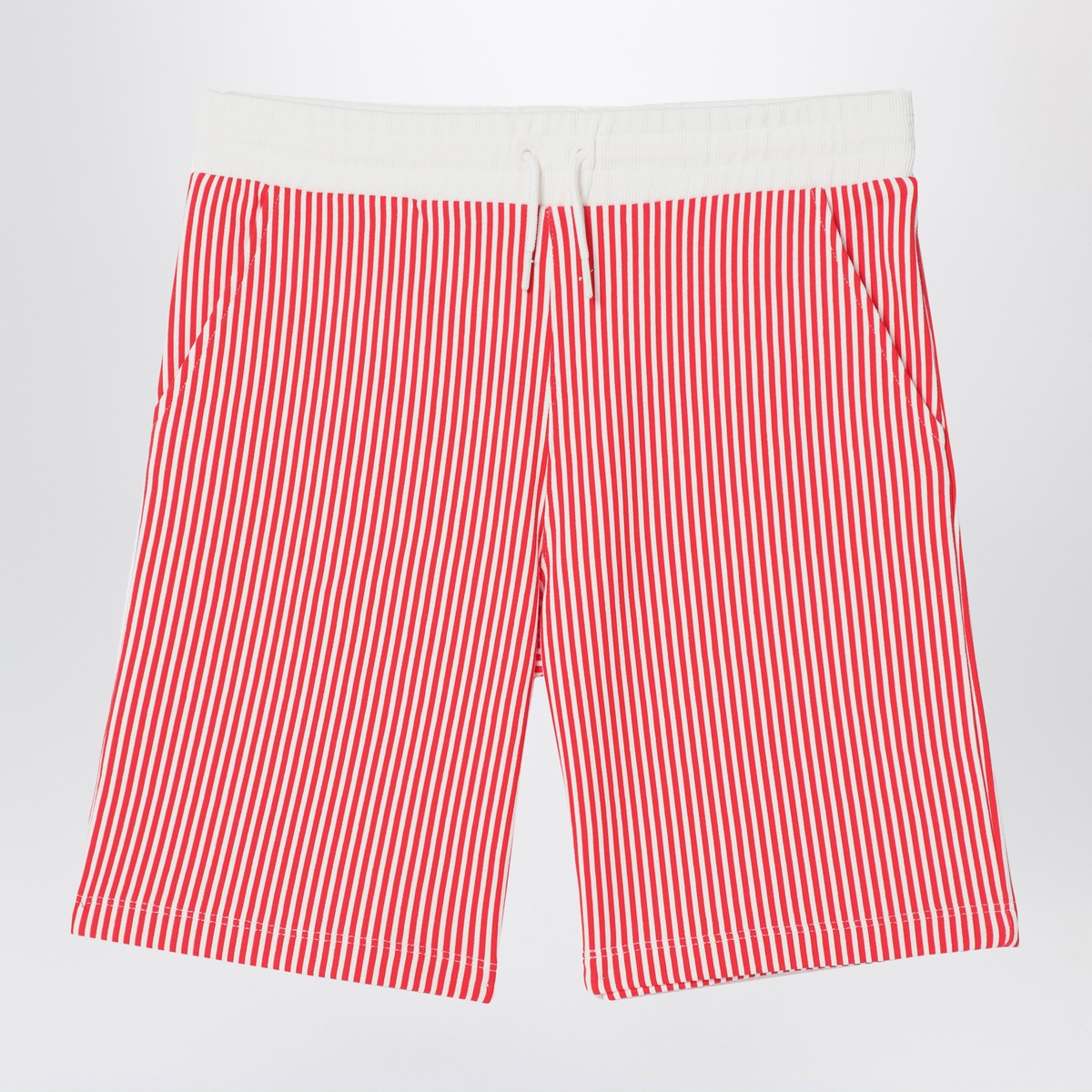 KENZO Red/white striped Bermuda shorts in cotton