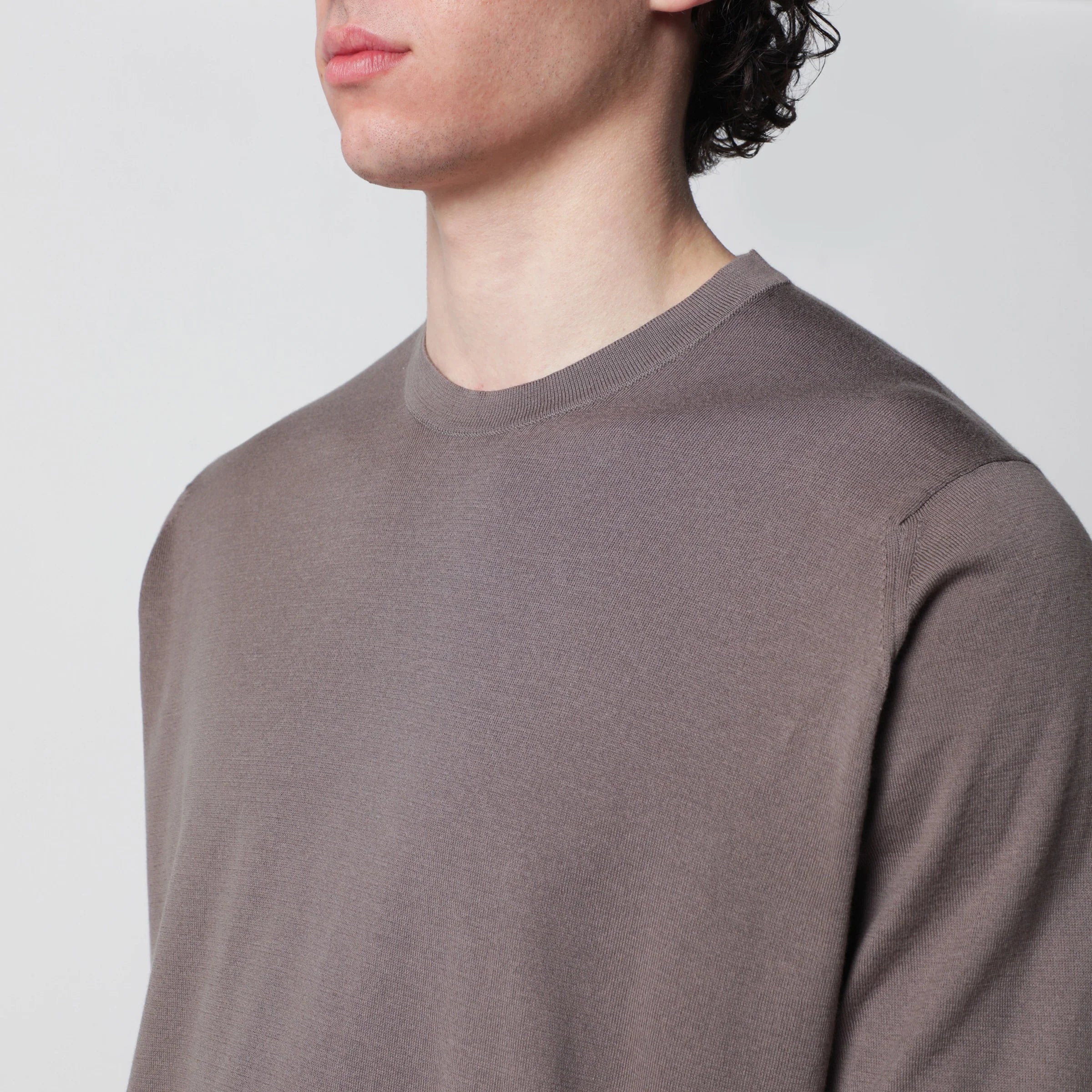 JOHN SMEDLEY Kempton moss beige cotton sweater