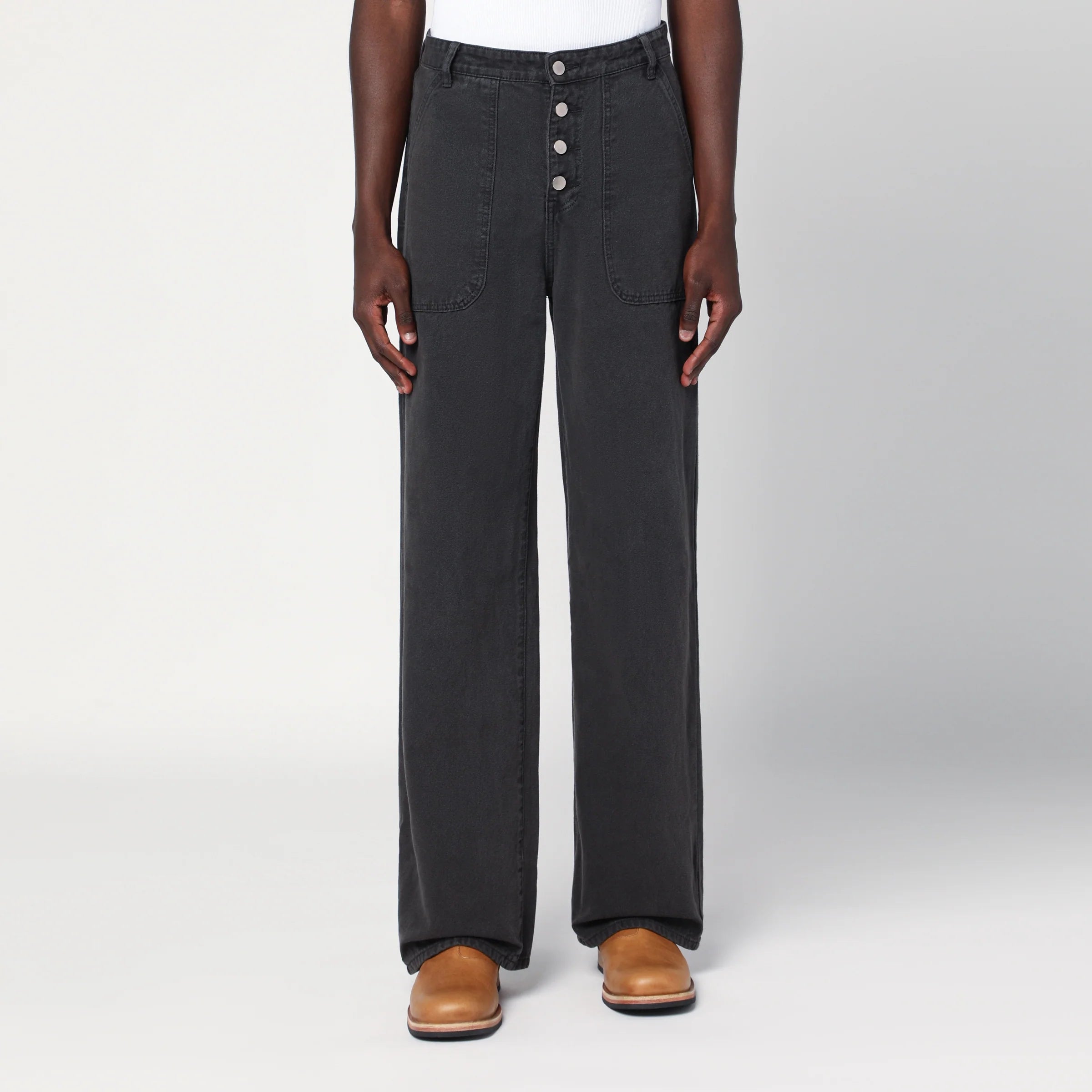 Basketcase Gallery Faded Black jeans with buttons
