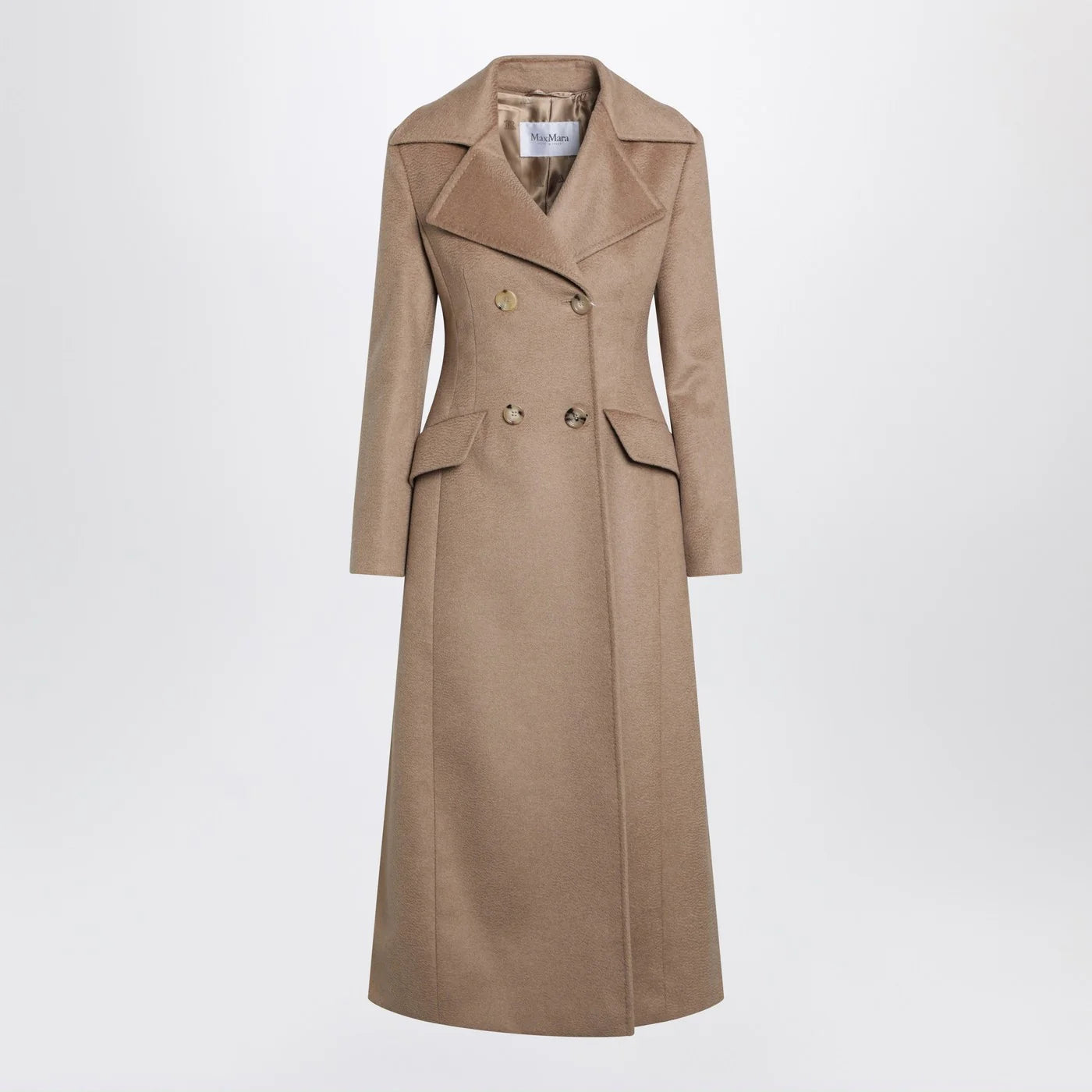 Max Mara Camel long double-breasted coat