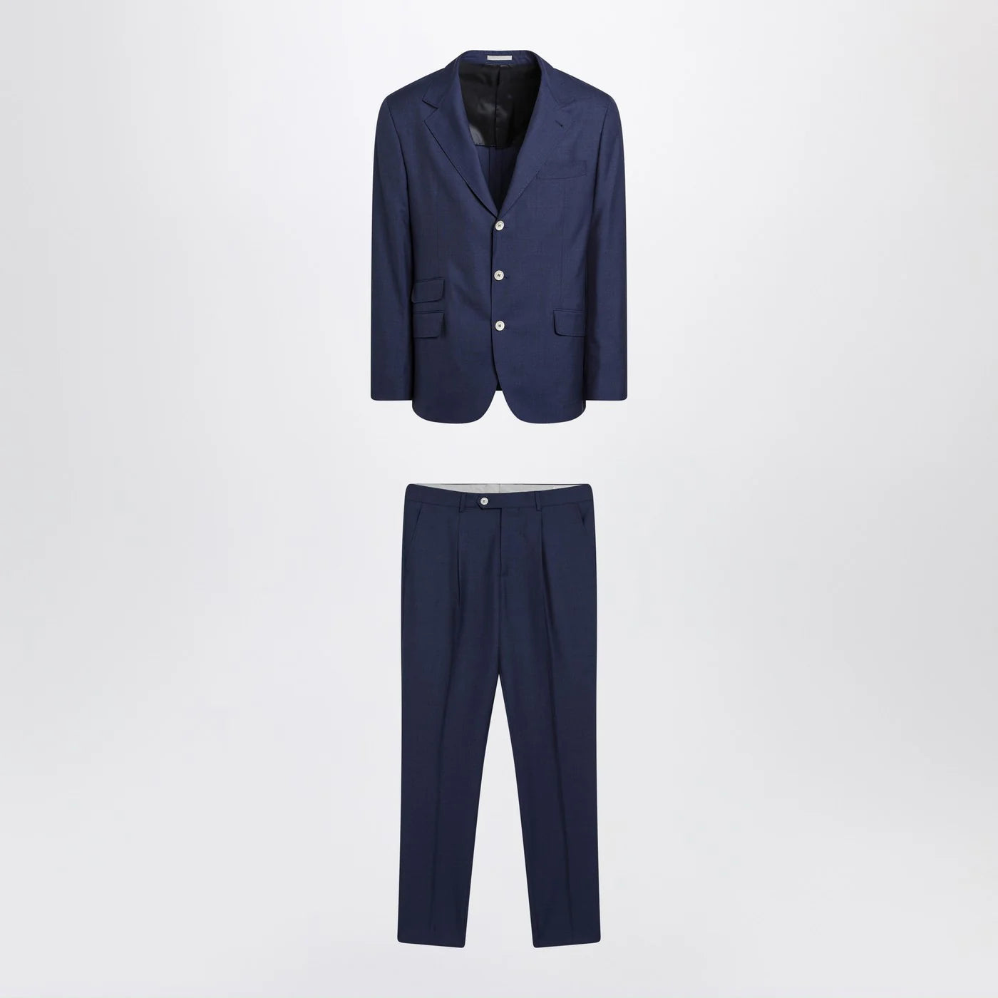Brunello Cucinelli Blue single-breasted wool suit