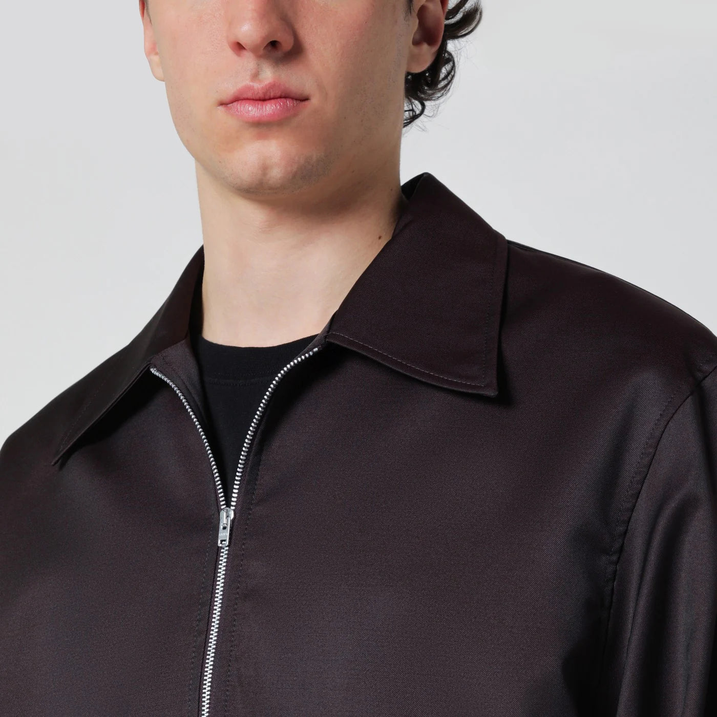 Our Legacy Grape-colored Formflex fabric zip-up jacket