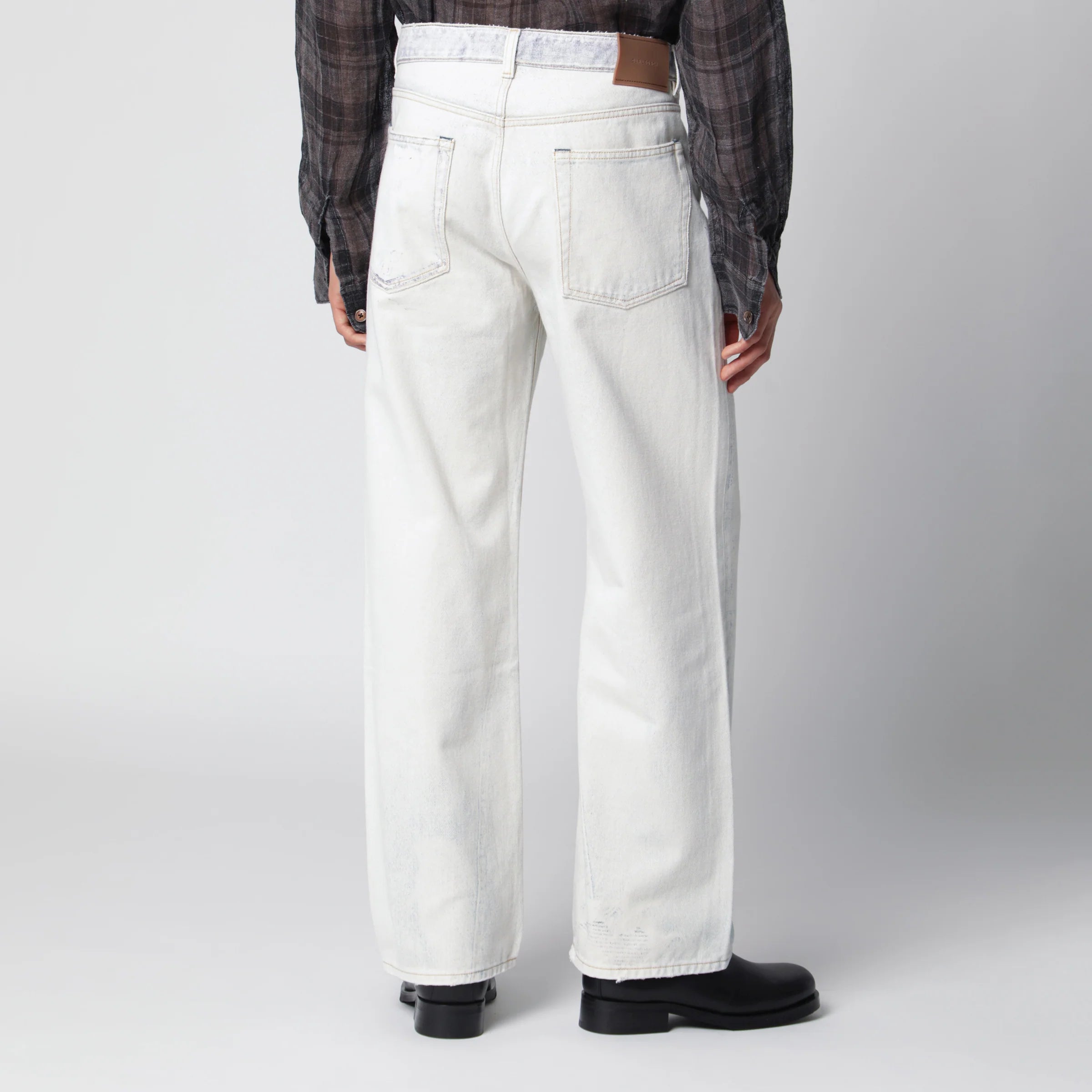 Our Legacy Third Cut relaxed-fit jeans in beige cotton denim