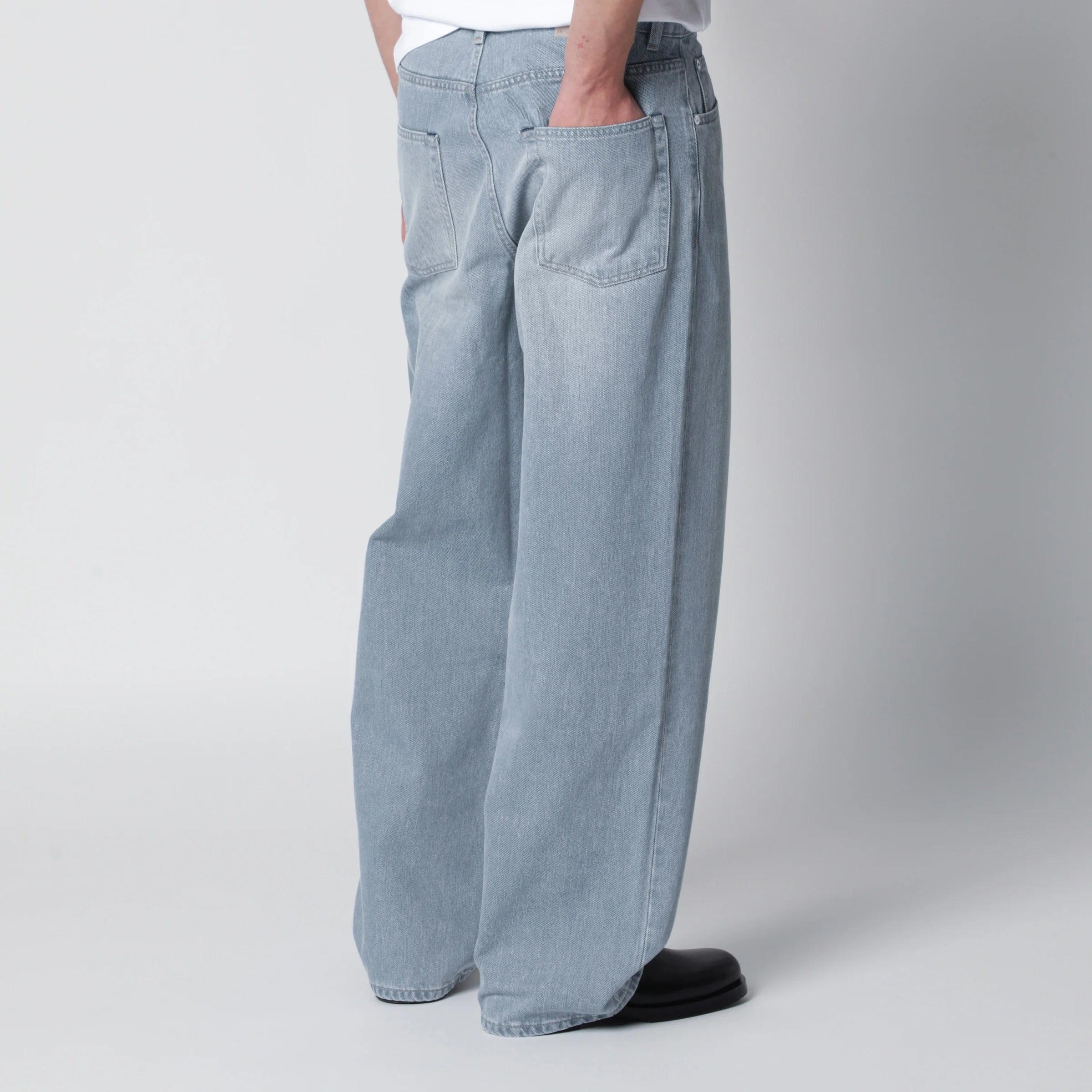 Our Legacy Vast Cut high-waisted wide-leg cotton denim jeans in Pale Coast Wash blue