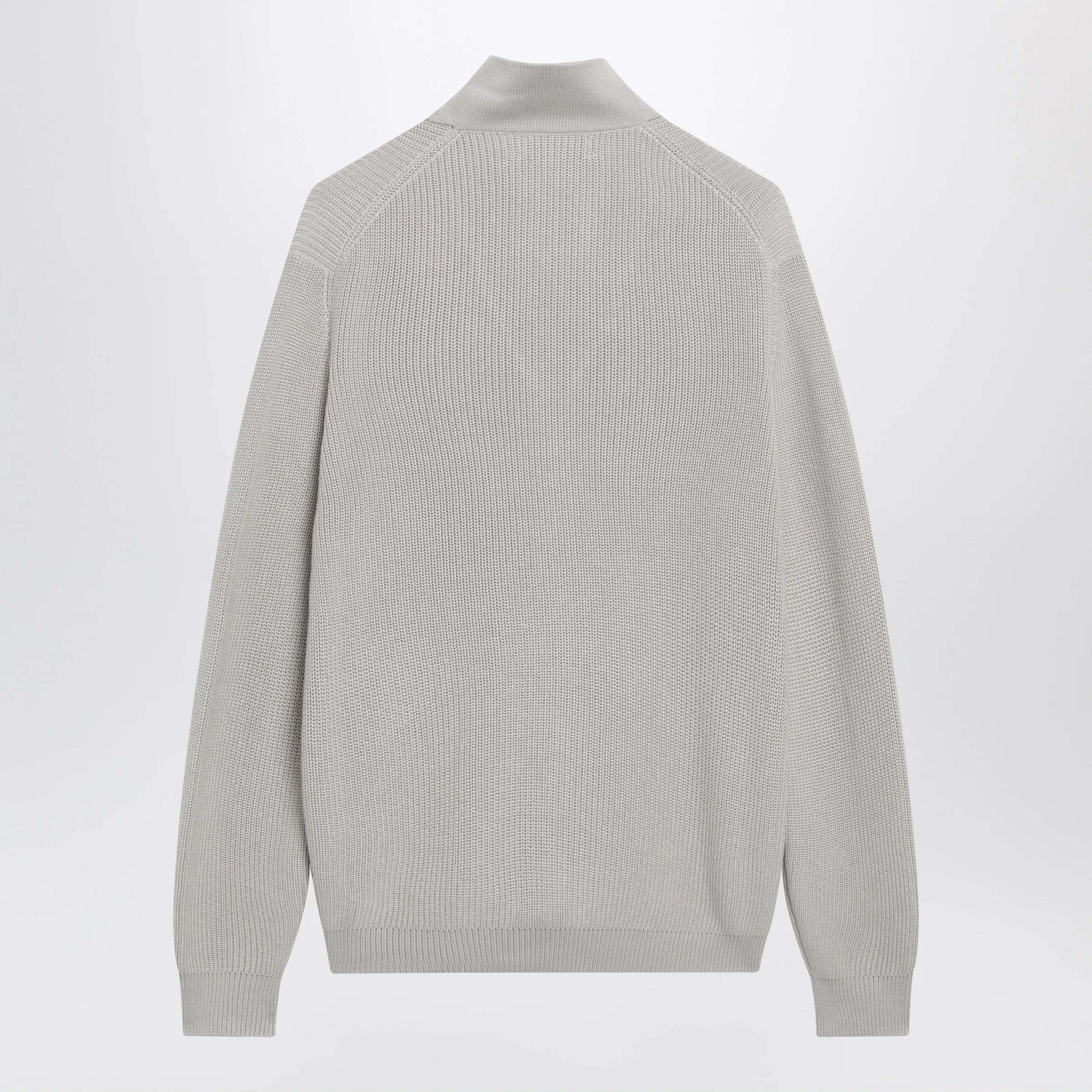 Brunello Cucinelli Jute-colored cotton zip-up cardigan