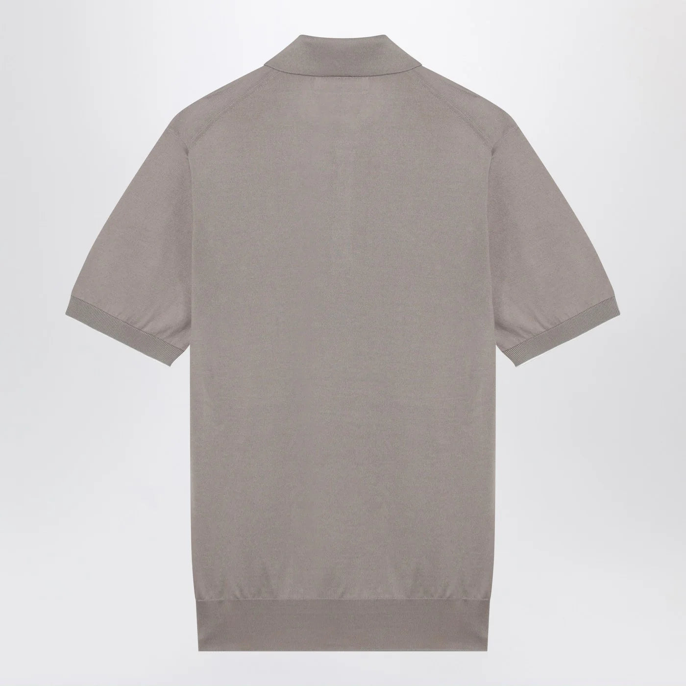 Brunello Cucinelli Light brown cotton knit polo shirt
