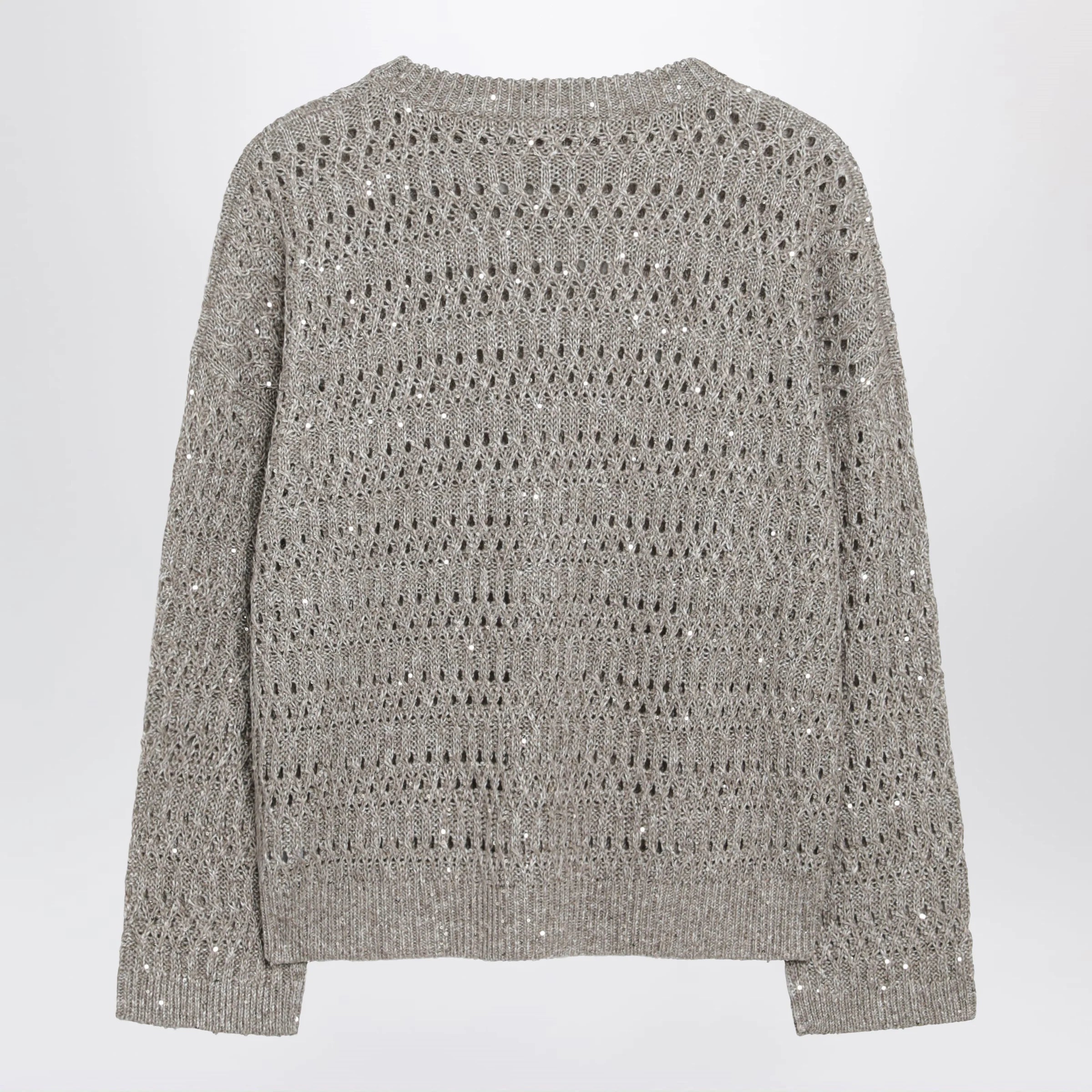 Brunello Cucinelli Crochet crewneck sweater with sequins