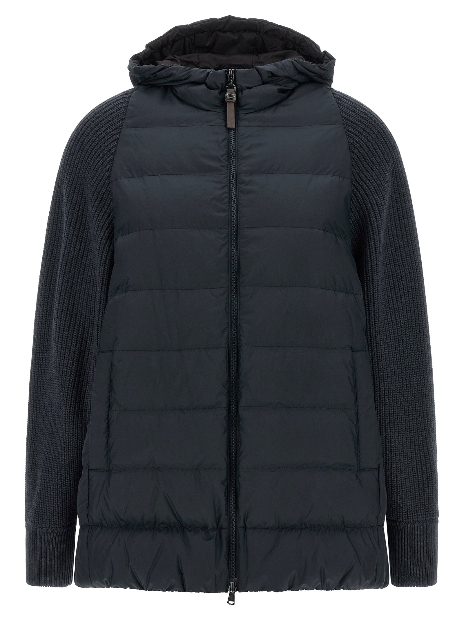 Brunello Cucinelli Shiny Zipper Pull Down Jacket