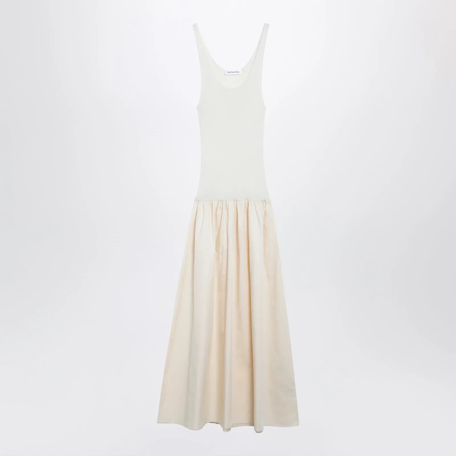 The Frankie Shop Iliya maxi dress in cream viscose and cotton