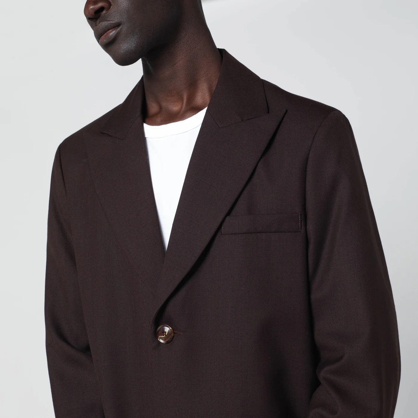 Séfr Seydou mud-colored jacket in wool blend twill