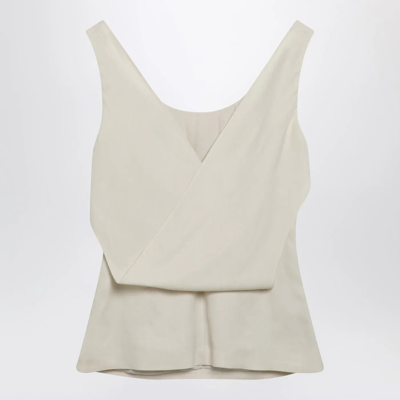 Brunello Cucinelli Cream-colored top in Fluid viscose and linen twill