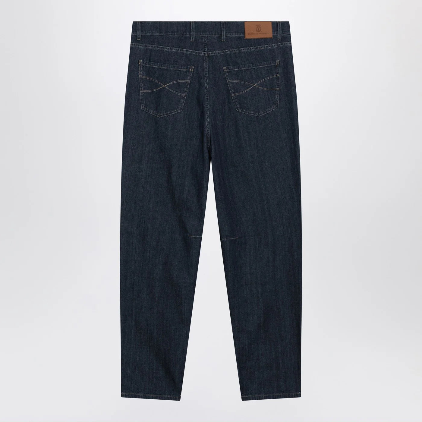 Brunello Cucinelli Slim-fit jeans with pleats in blue denim