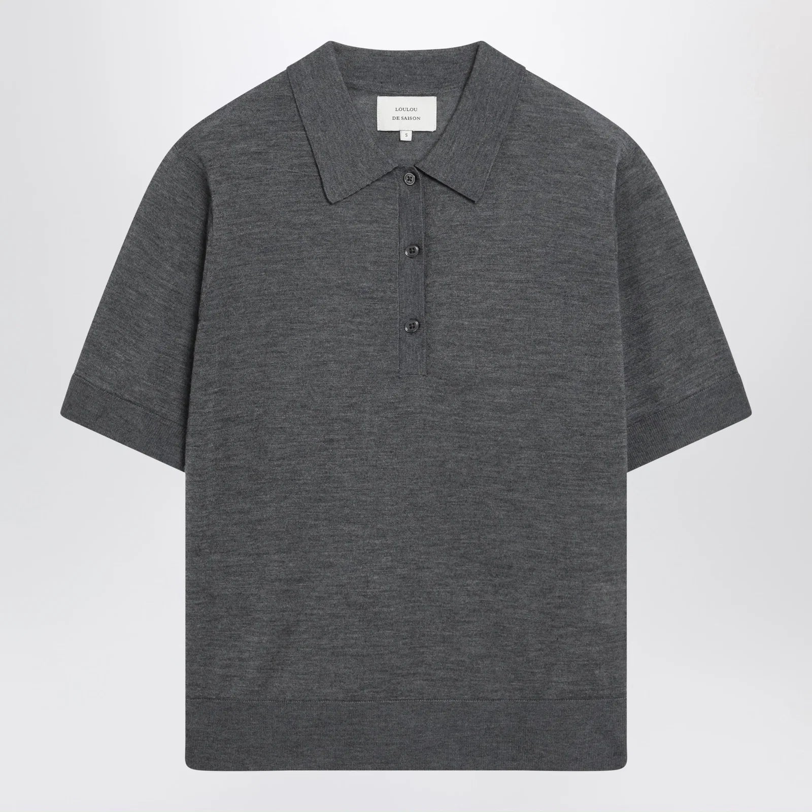 LouLou De Saison Grey Migo Fluid Cashmere Polo