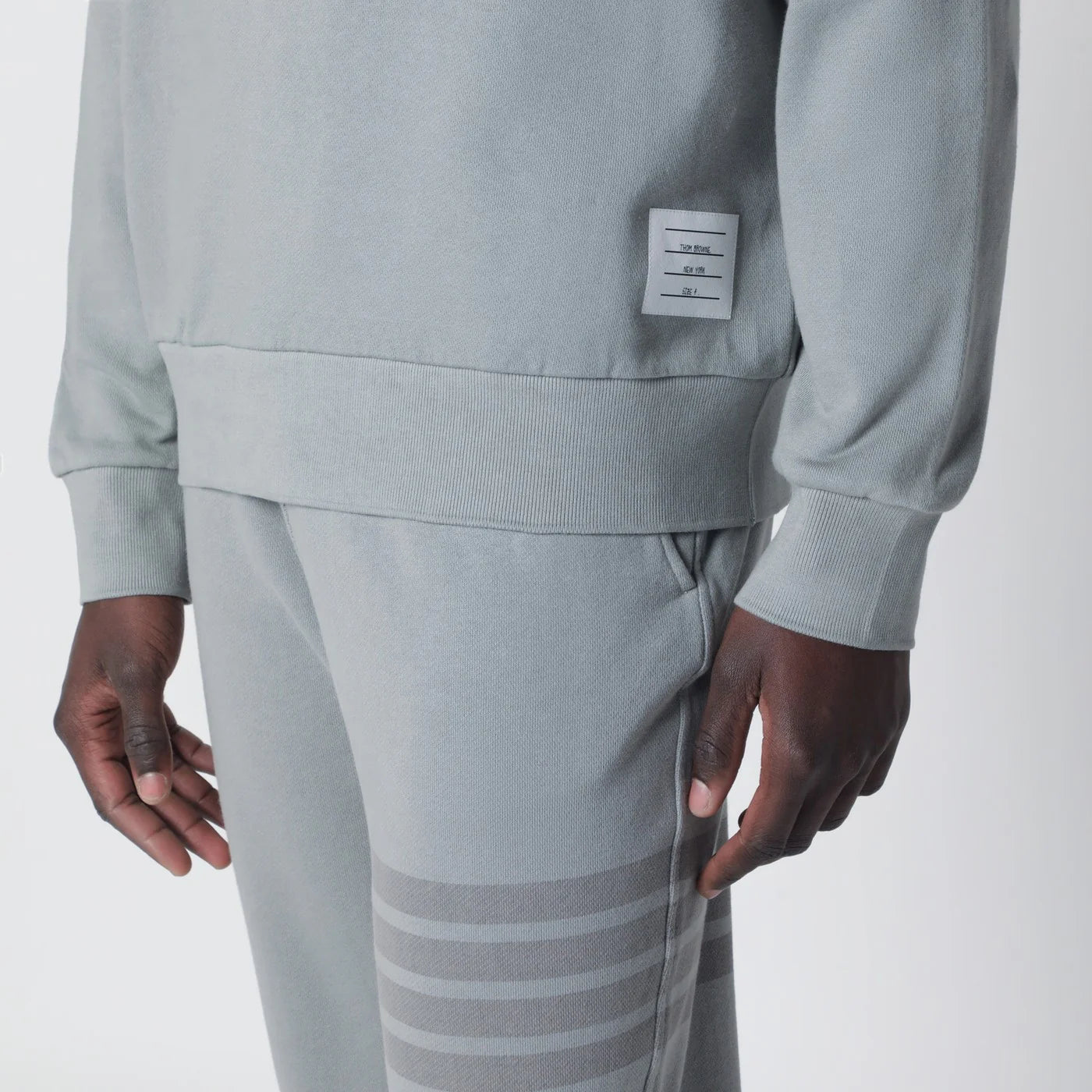 Thom Browne Grey cotton hooded sweatshirt