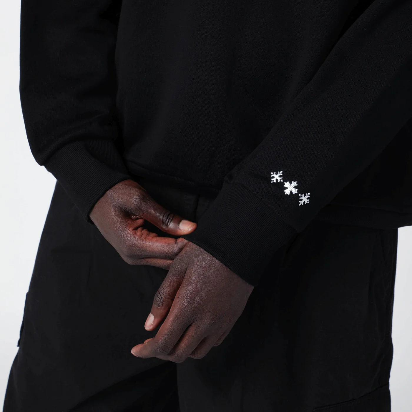TATRAS Black cotton sweatshirt with embroidered logo